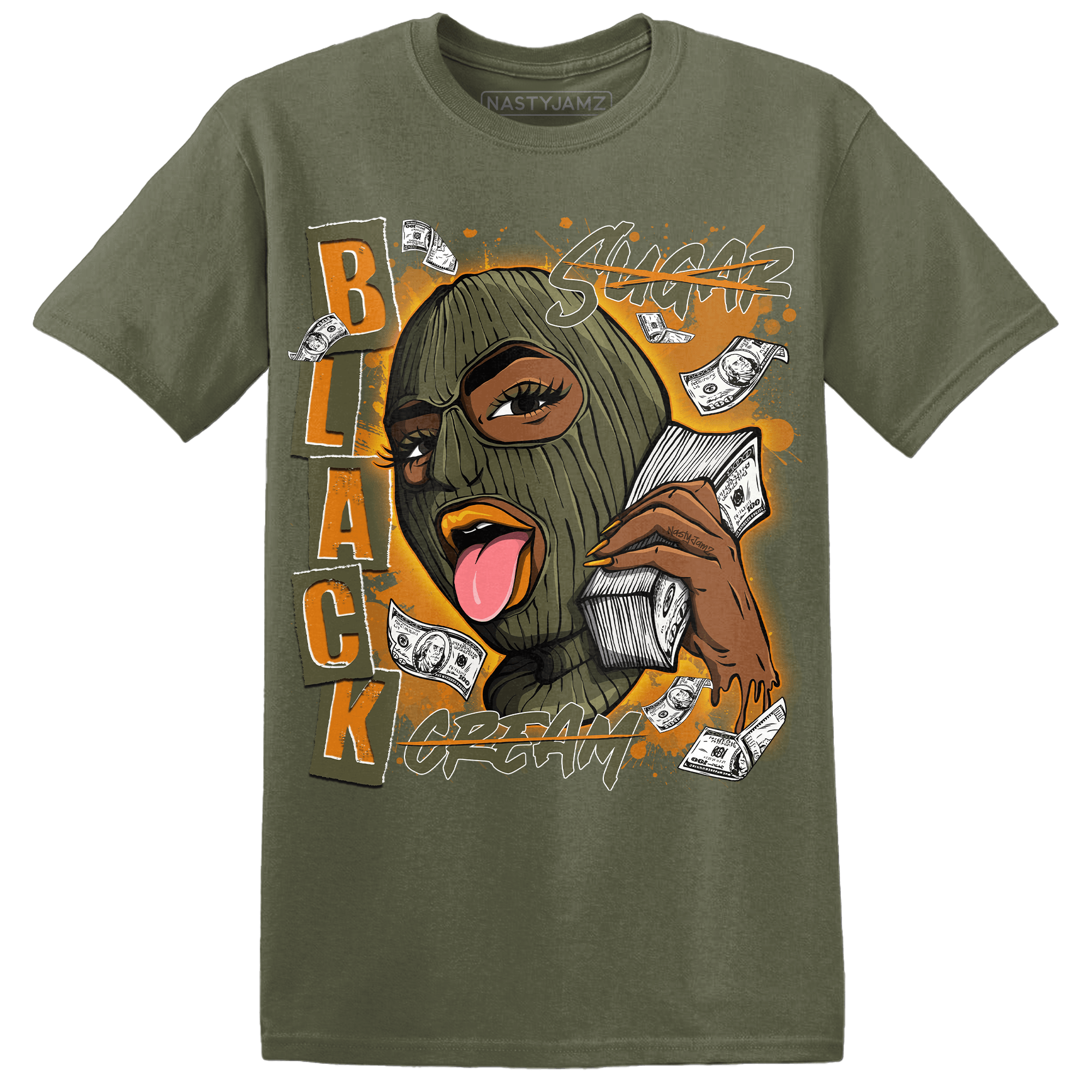 Olive 5s T Shirt Match No Sugar No Cream - NastyJamz