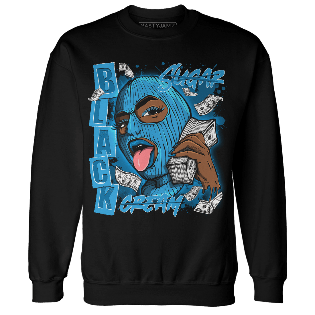Powder Blue 9s Sweatshirt Match No Sugar No Cream - NastyJamz