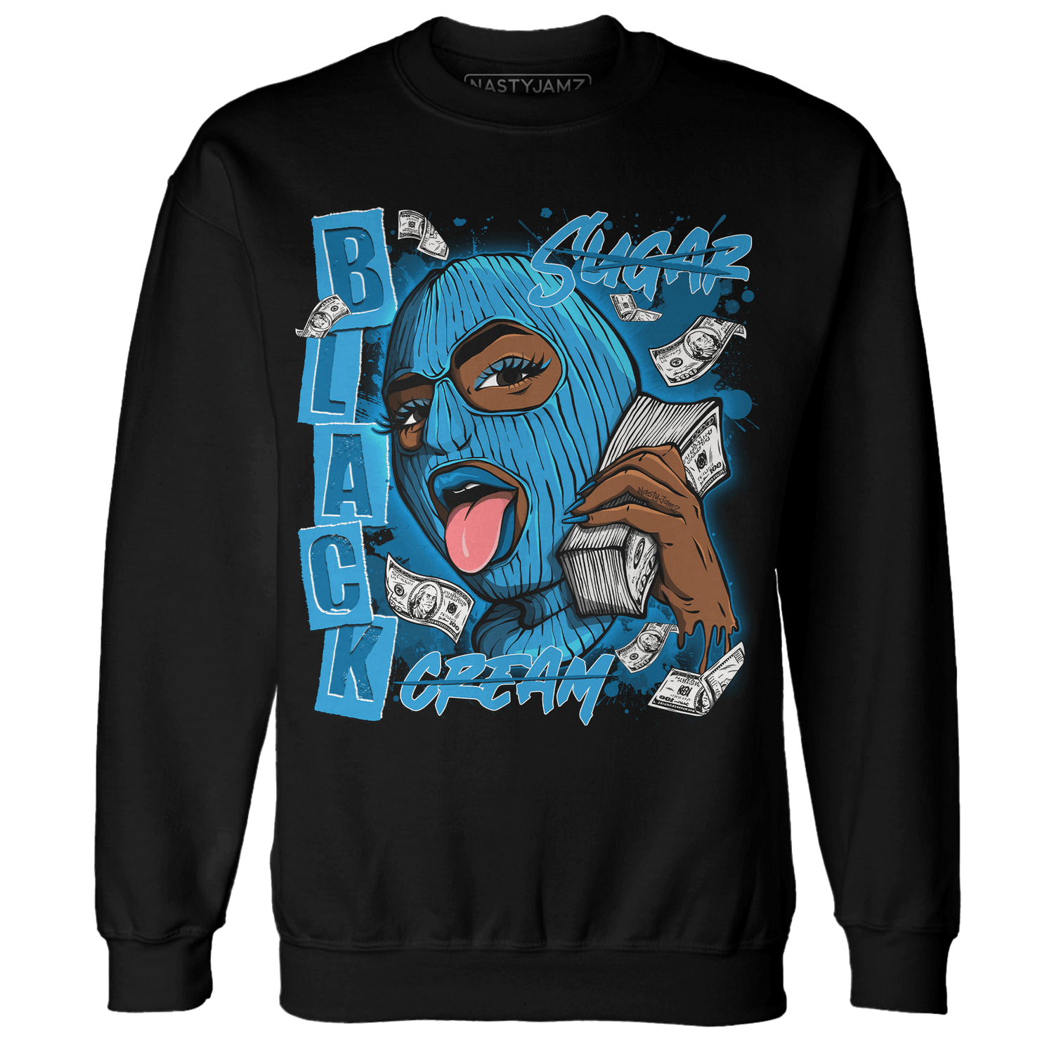Powder Blue 9s Sweatshirt Match No Sugar No Cream - NastyJamz