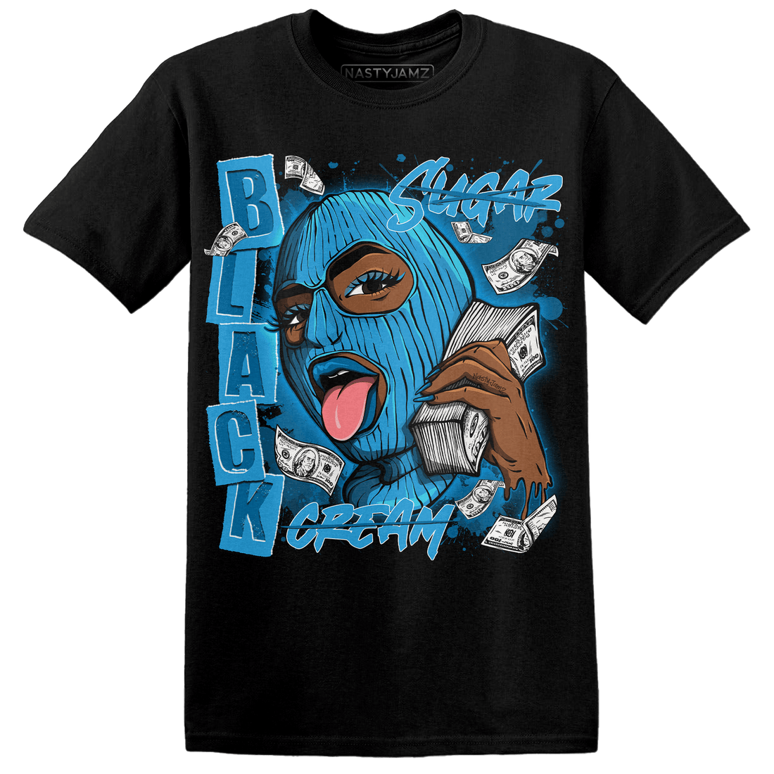 Powder Blue 9s T Shirt Match No Sugar No Cream - NastyJamz