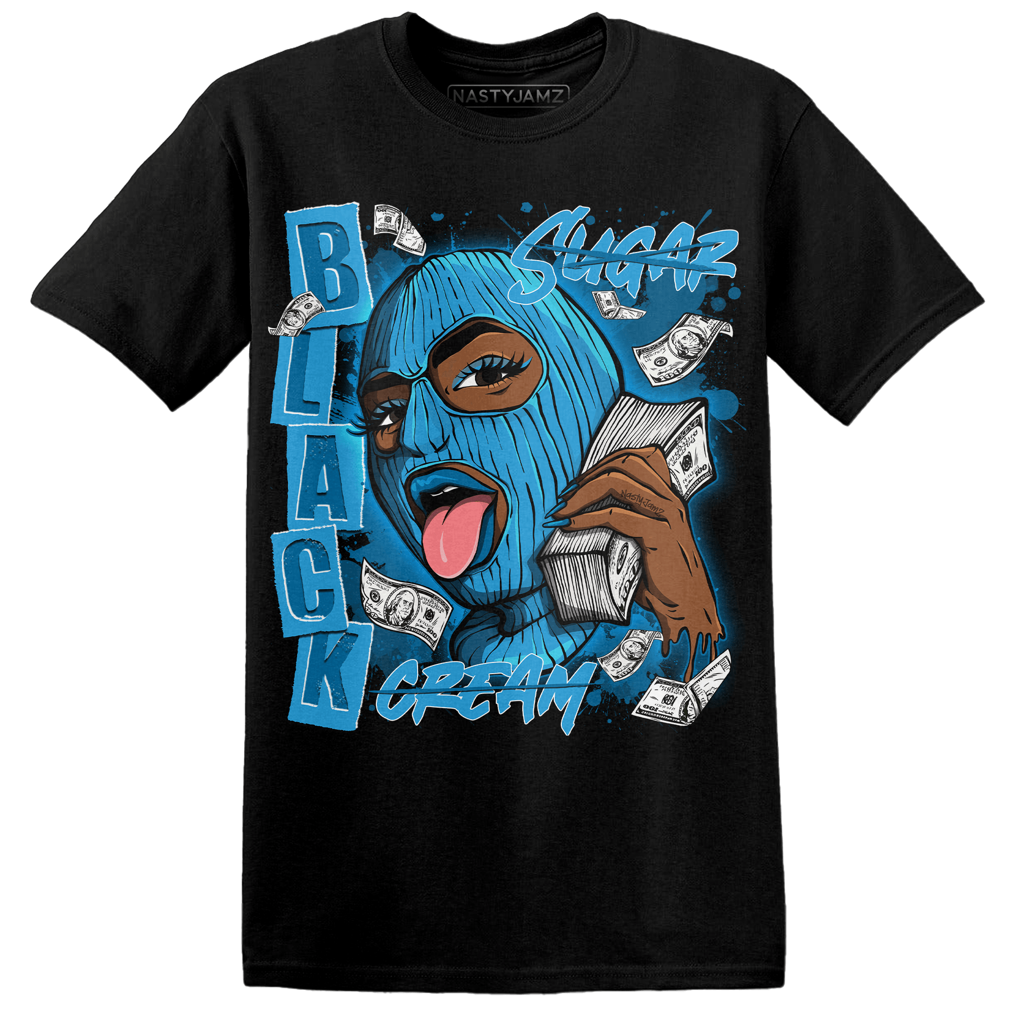 Powder Blue 9s T Shirt Match No Sugar No Cream - NastyJamz