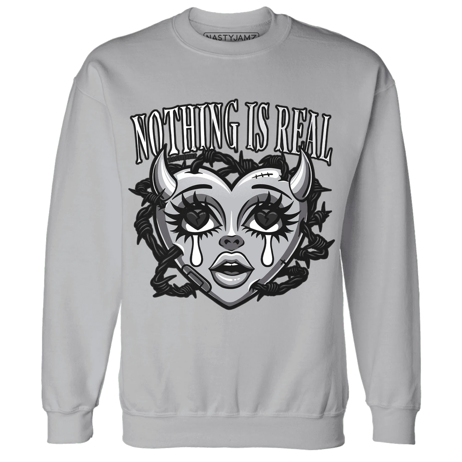 Wolf-Grey-12s-NastyJamz-Sweatshirt-Match-Nothing-Is-Real