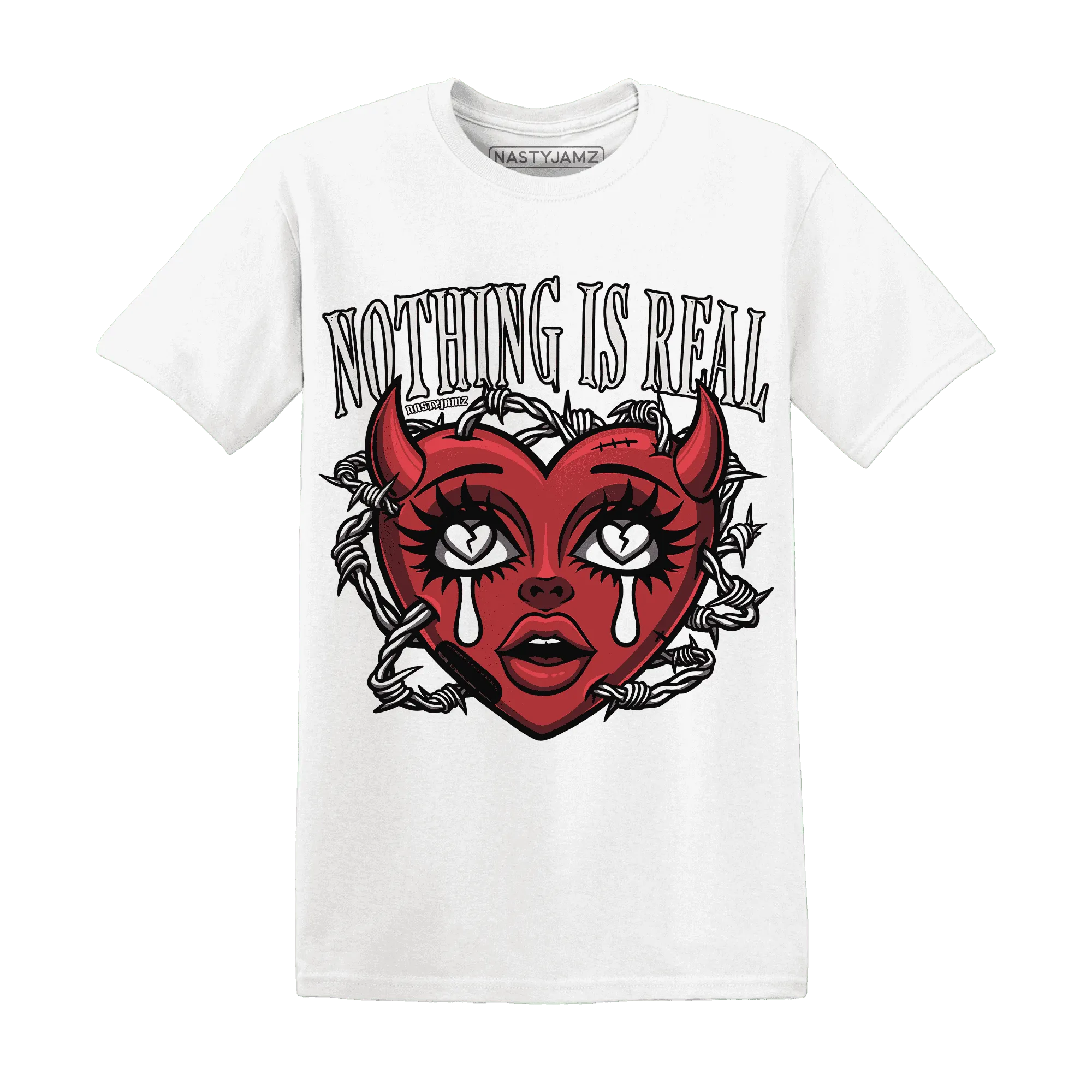 Black-Toe-Reimagined-Red-White-1s-T-Shirt-Match-Nothing-Is-Real