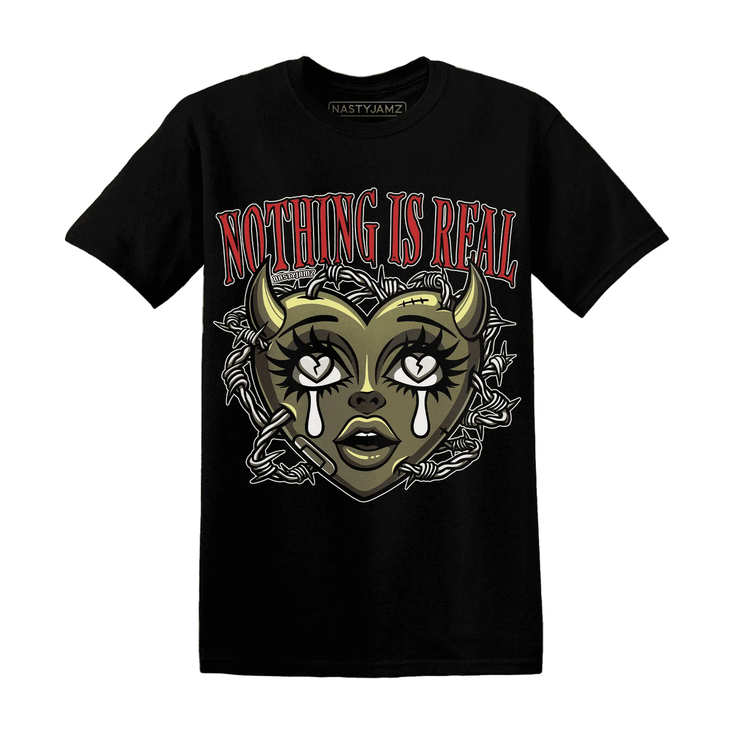 Medium-Olive-1s-NastyJamz-T-Shirt-Match-Nothing-Is-Real