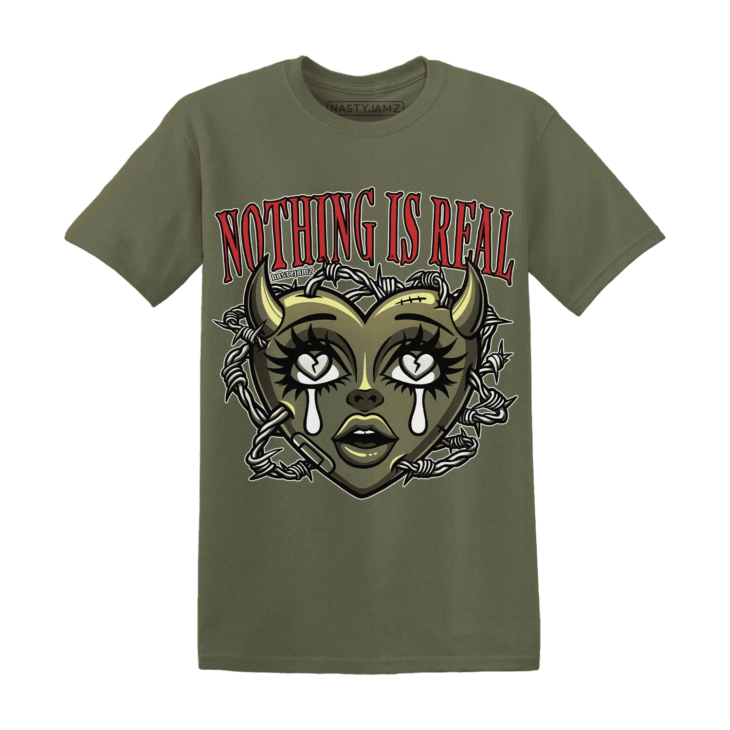 Medium-Olive-1s-NastyJamz-T-Shirt-Match-Nothing-Is-Real