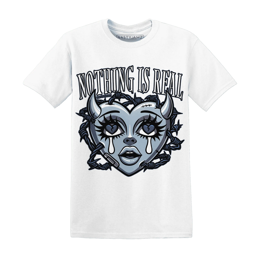 Mid-Diffused-Blue-Grey-1s-T-Shirt-Match-Nothing-Is-Real