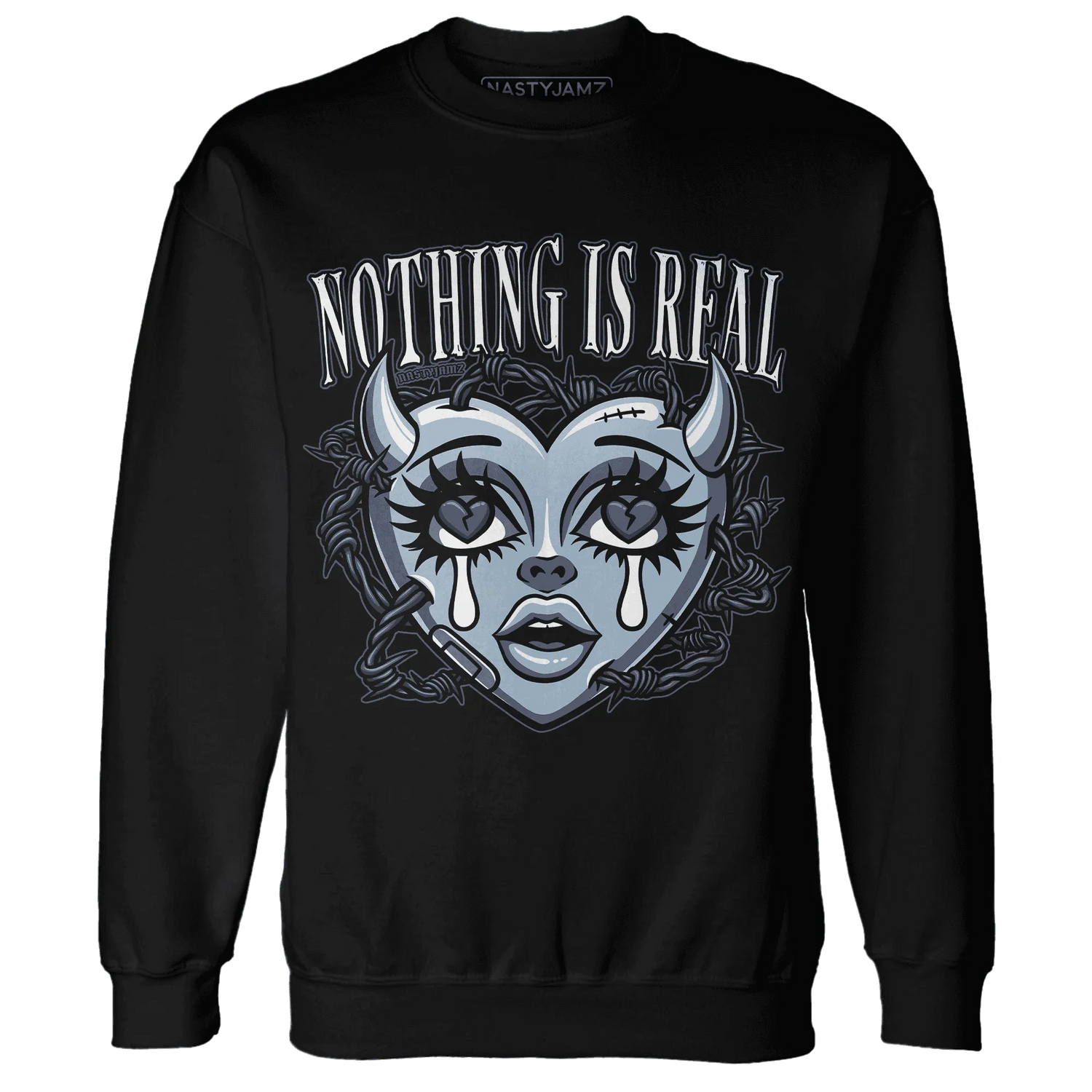 Mid-Diffused-Blue-Grey-1s-Sweatshirt-Match-Nothing-Is-Real