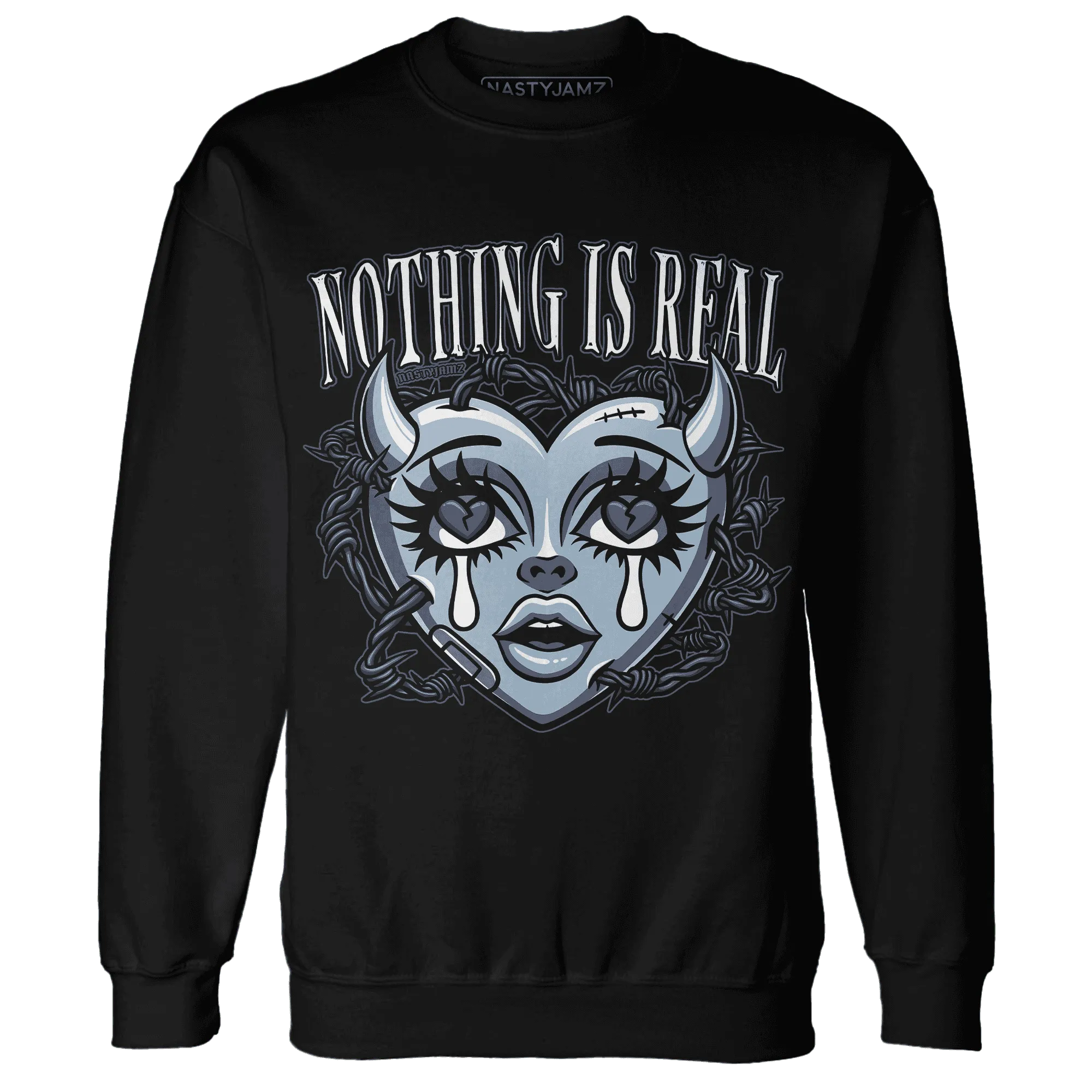 Mid-Diffused-Blue-Grey-1s-Sweatshirt-Match-Nothing-Is-Real