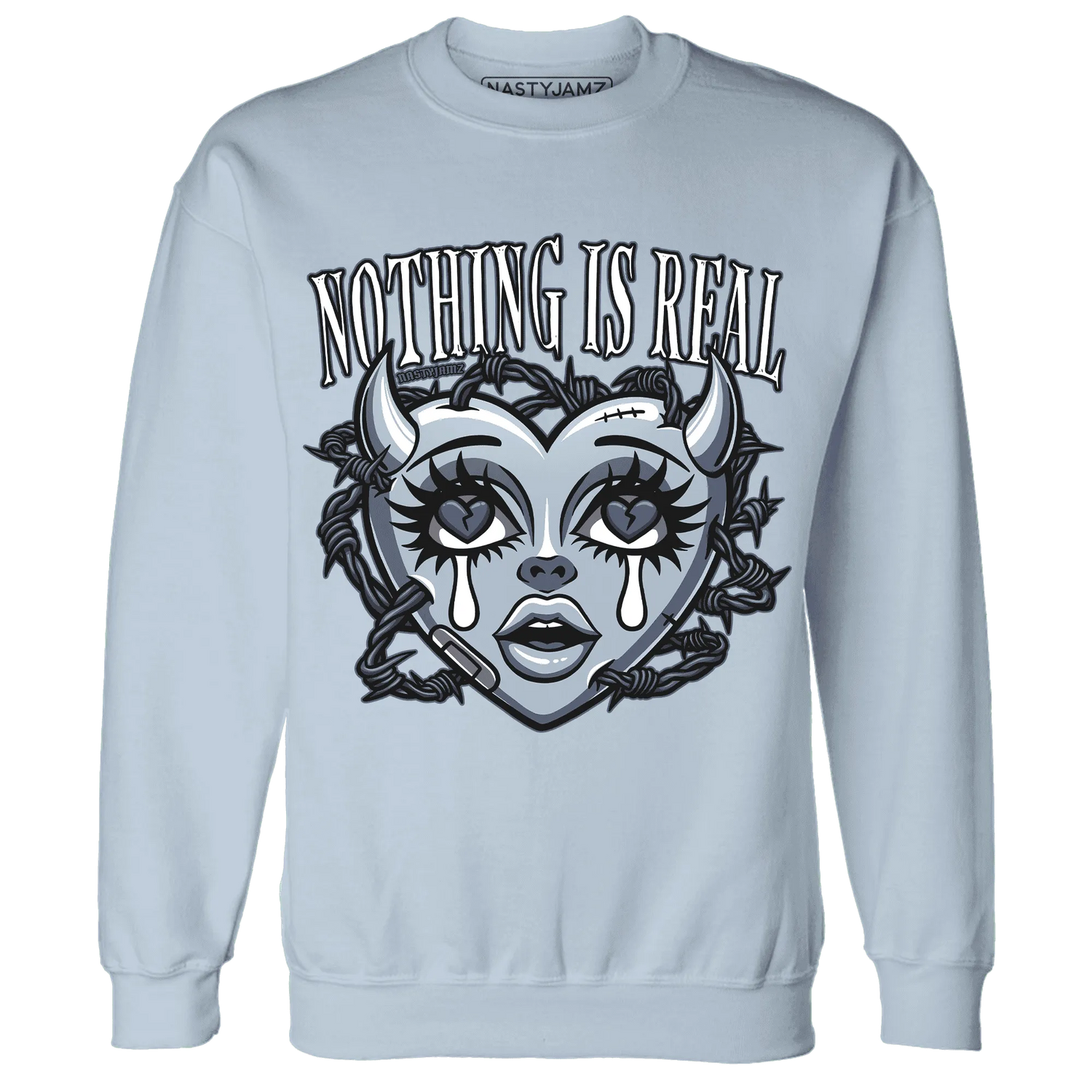 Mid-Diffused-Blue-Grey-1s-Sweatshirt-Match-Nothing-Is-Real