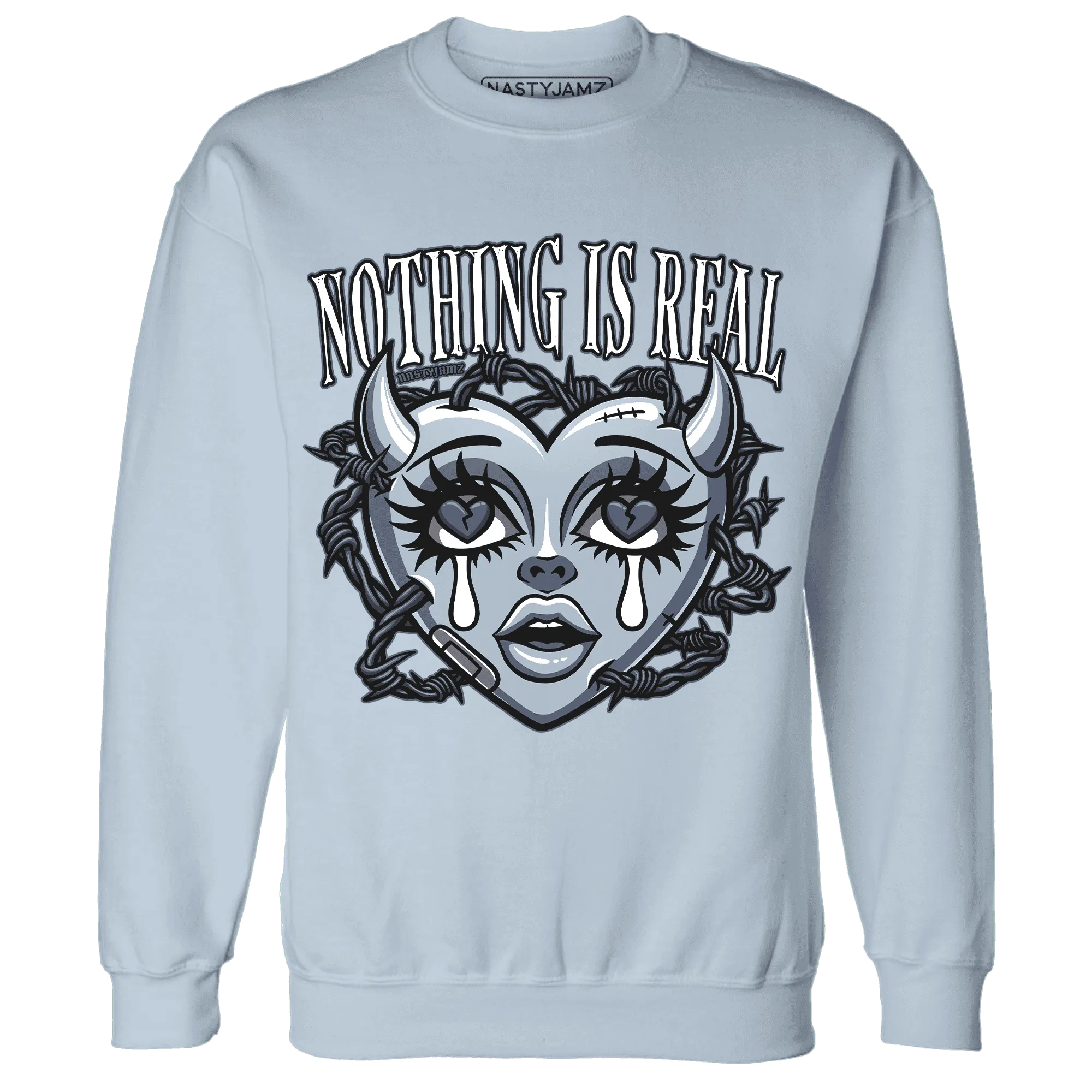 Mid-Diffused-Blue-Grey-1s-Sweatshirt-Match-Nothing-Is-Real