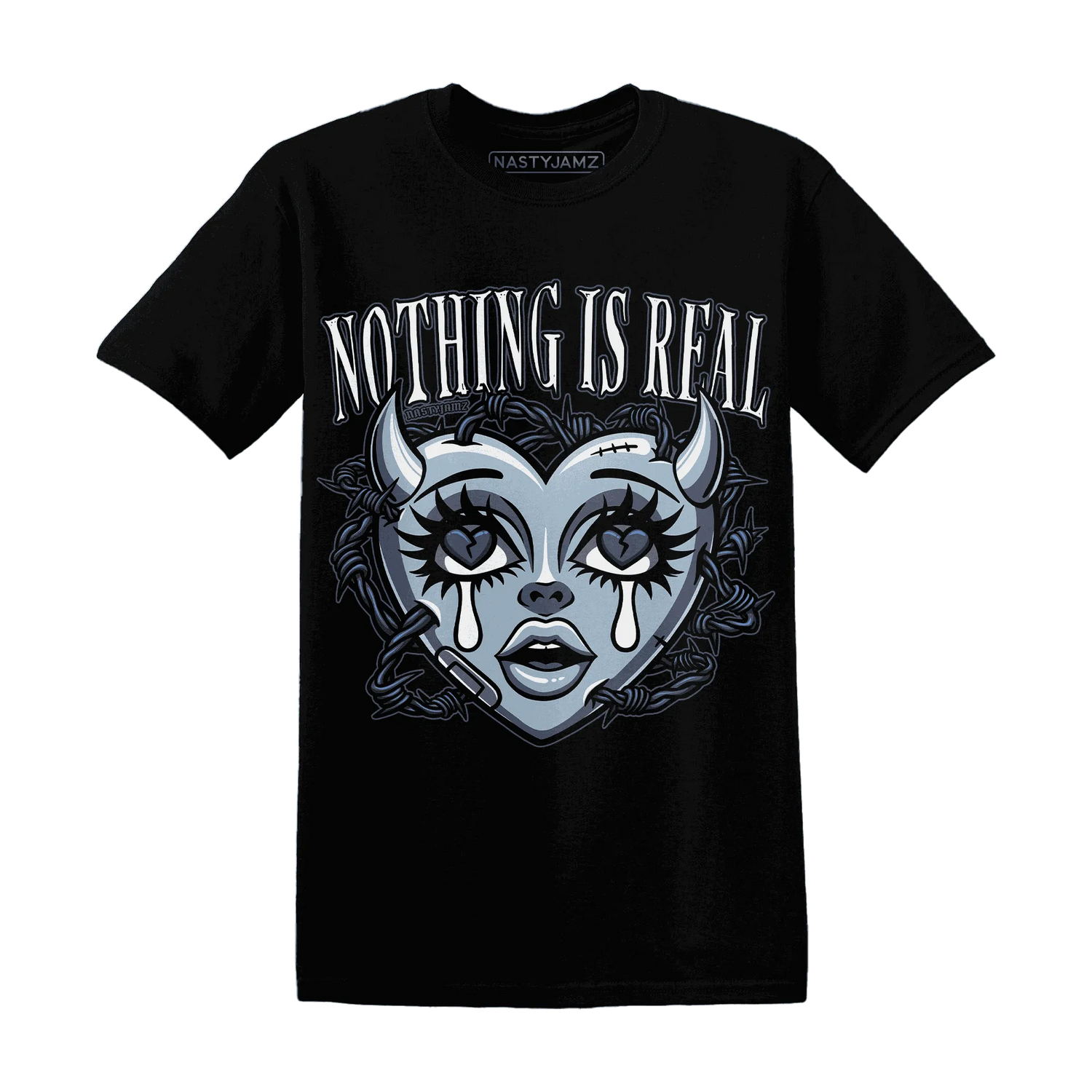 Mid-Diffused-Blue-Grey-1s-T-Shirt-Match-Nothing-Is-Real