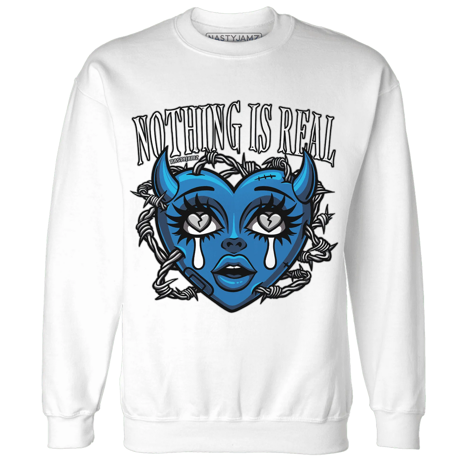Industrial-Blue-4s-Sweatshirt-Match-Nothing-Is-Real
