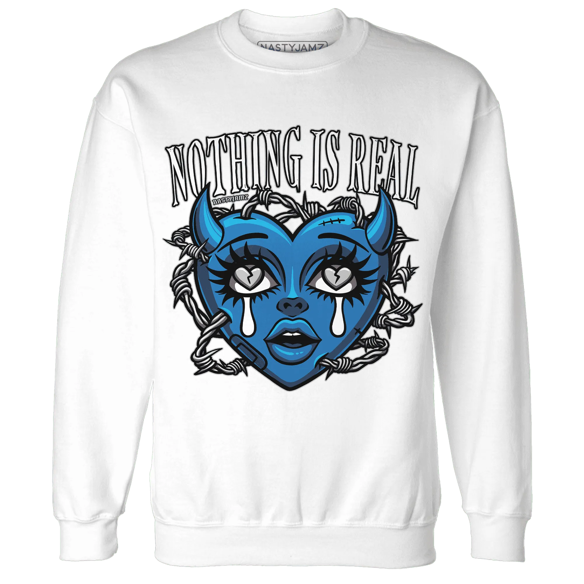 Industrial-Blue-4s-Sweatshirt-Match-Nothing-Is-Real