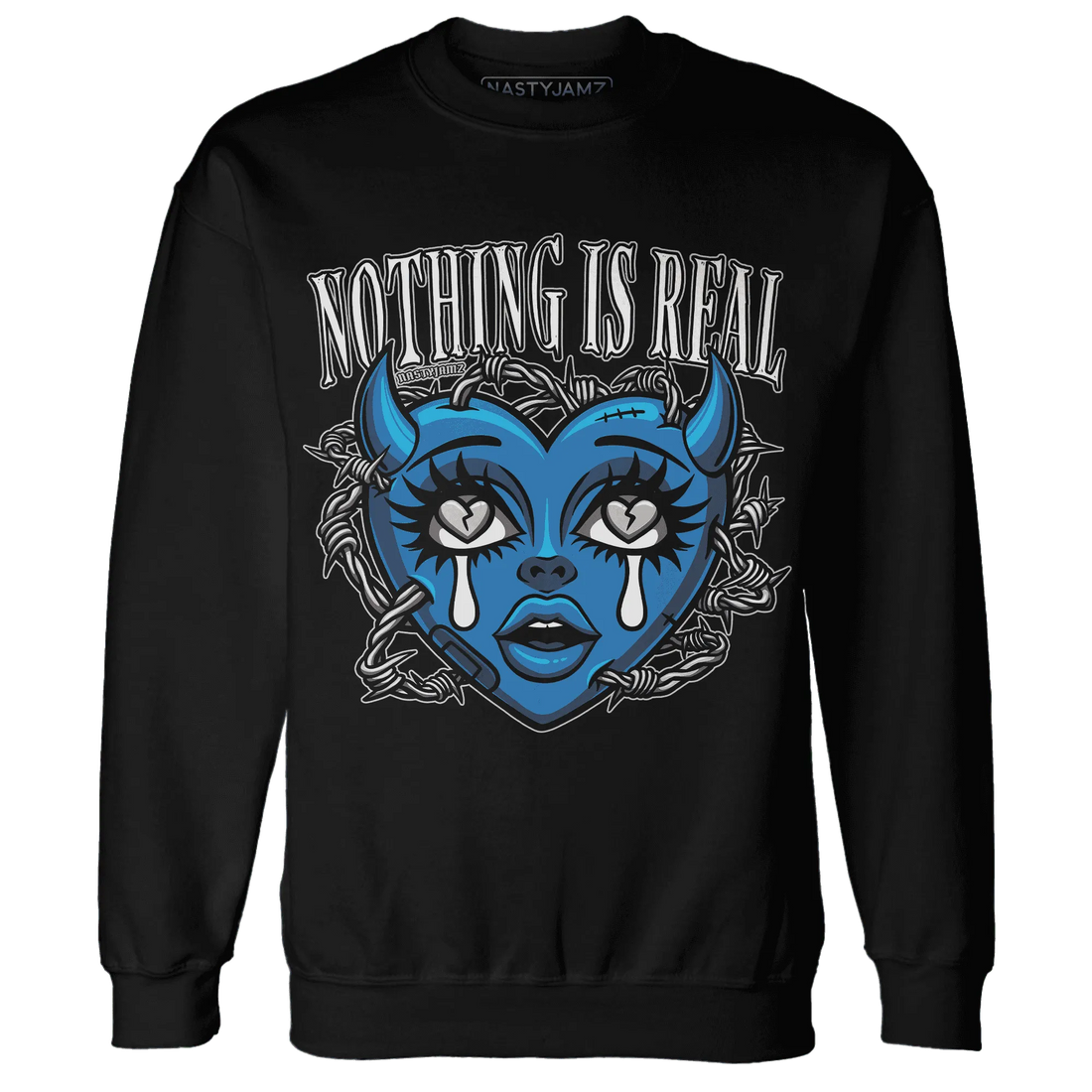 Industrial-Blue-4s-Sweatshirt-Match-Nothing-Is-Real