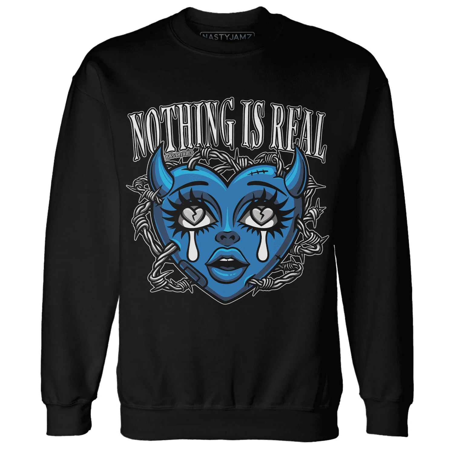 Industrial-Blue-4s-Sweatshirt-Match-Nothing-Is-Real