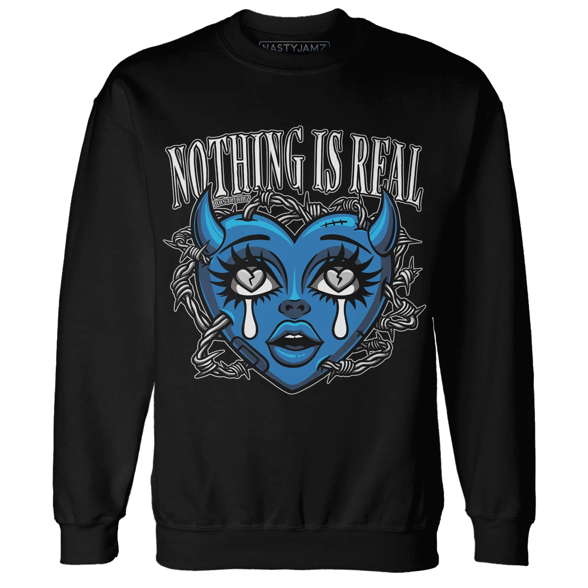 Industrial-Blue-4s-Sweatshirt-Match-Nothing-Is-Real