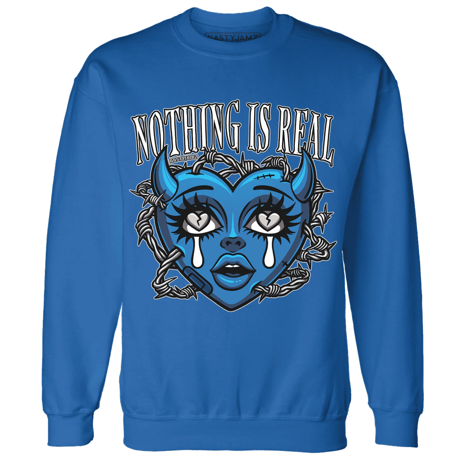 Industrial-Blue-4s-Sweatshirt-Match-Nothing-Is-Real