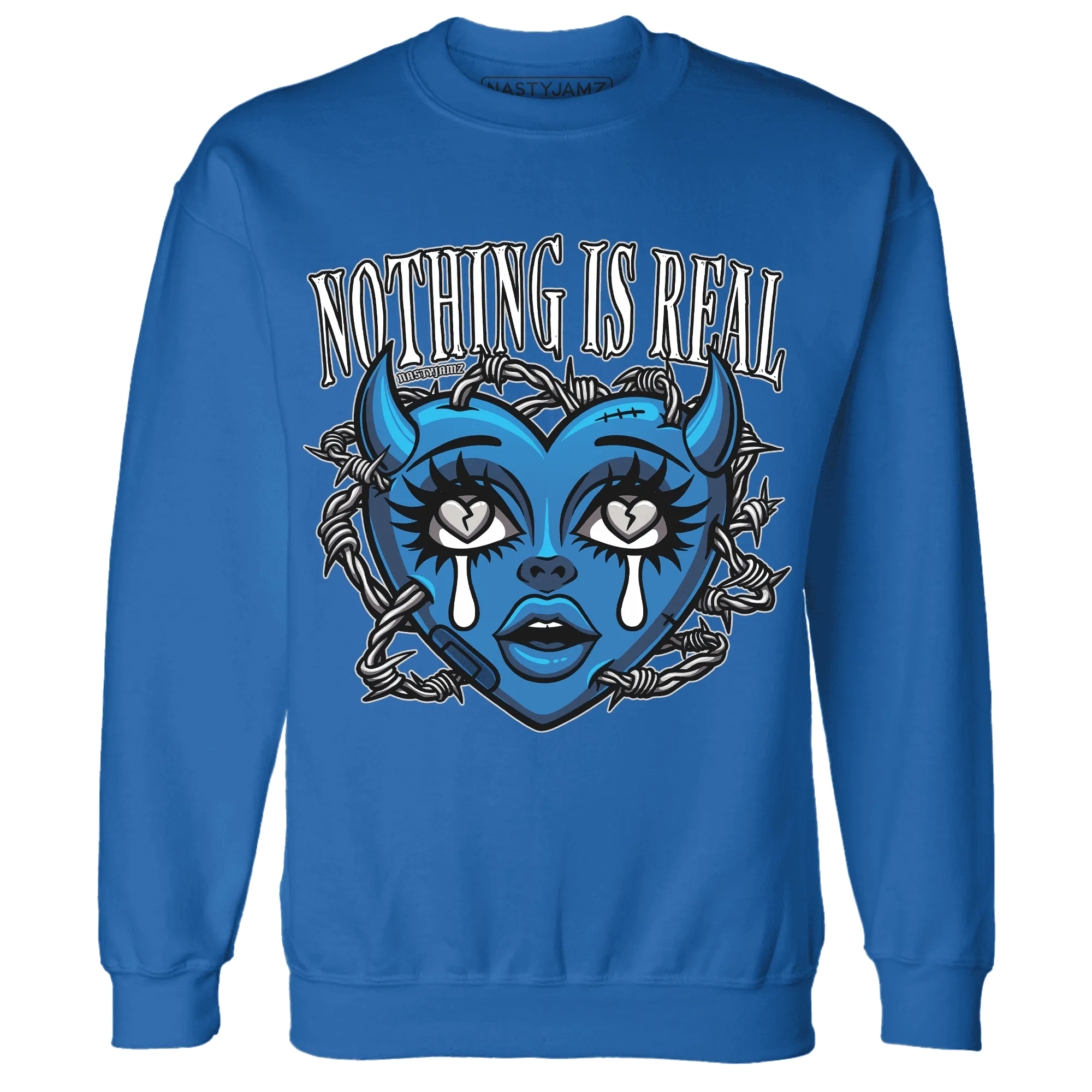 Industrial-Blue-4s-Sweatshirt-Match-Nothing-Is-Real