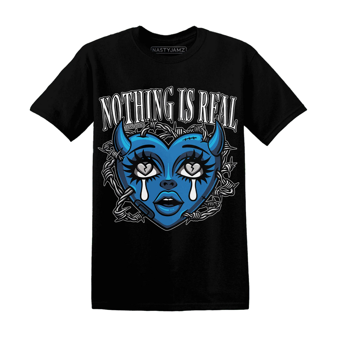 Industrial-Blue-4s-T-Shirt-Match-Nothing-Is-Real