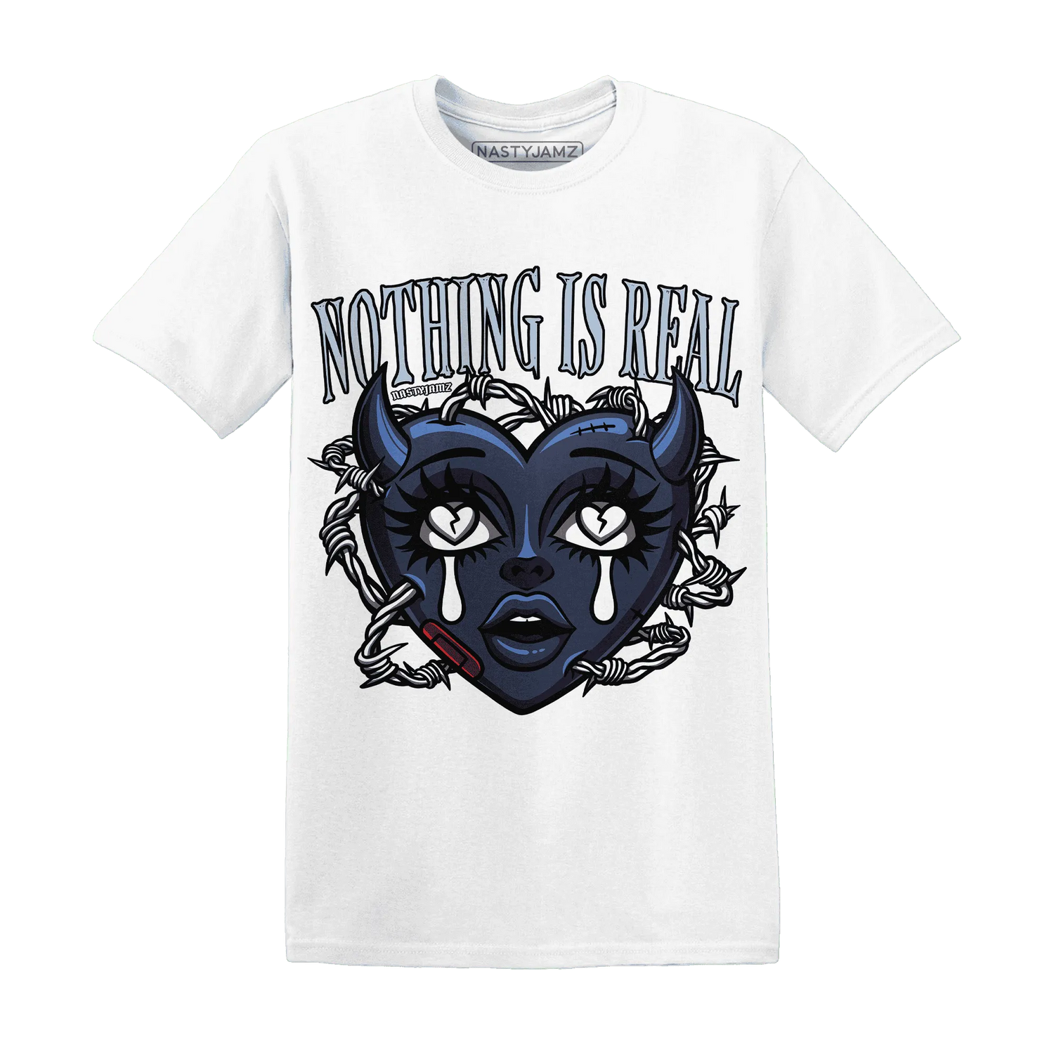 White-Navy-6s-T-Shirt-Match-Nothing-Is-Real