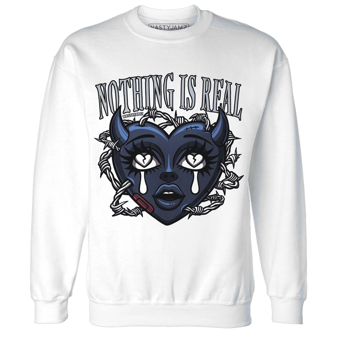 White-Navy-6s-Sweatshirt-Match-Nothing-Is-Real