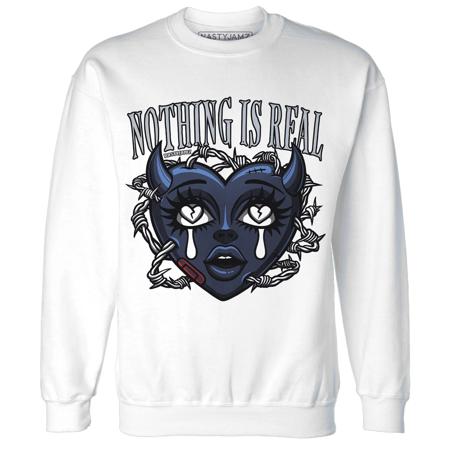 White-Navy-6s-Sweatshirt-Match-Nothing-Is-Real