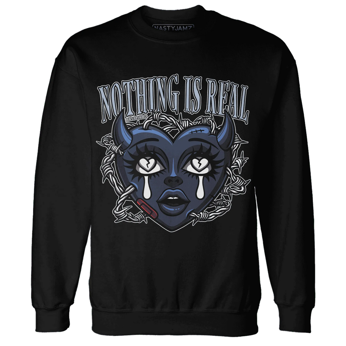 White-Navy-6s-Sweatshirt-Match-Nothing-Is-Real