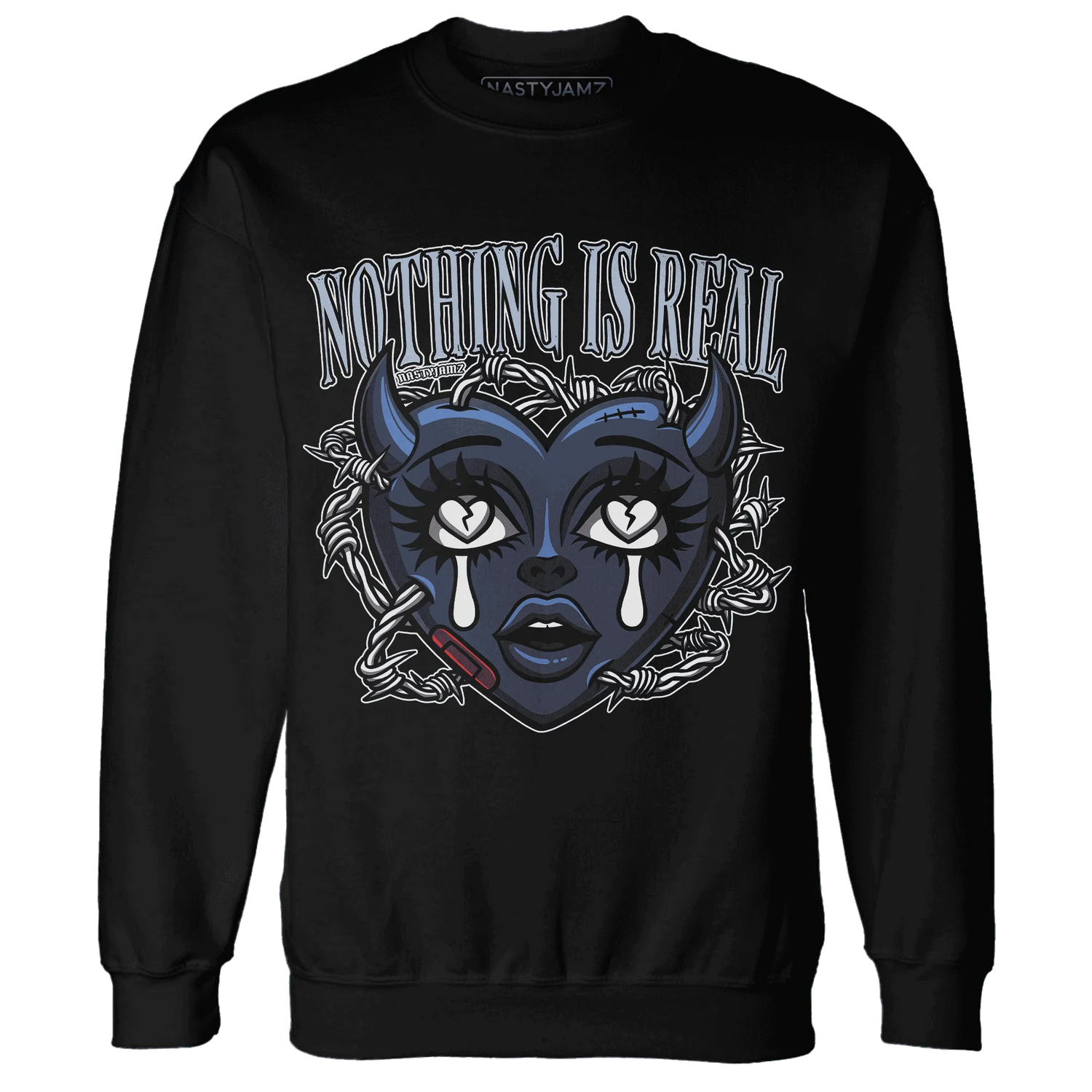 White-Navy-6s-Sweatshirt-Match-Nothing-Is-Real