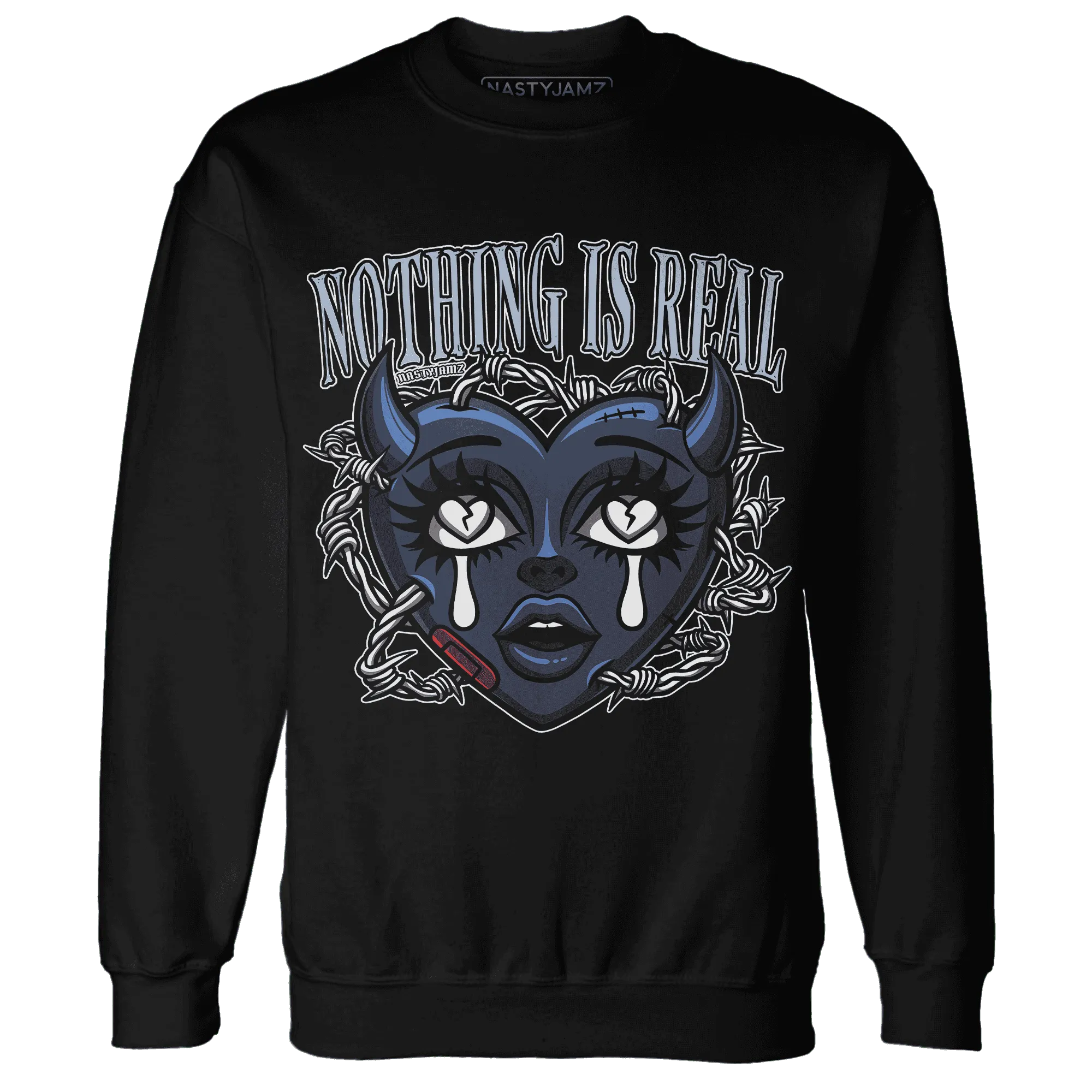 White-Navy-6s-Sweatshirt-Match-Nothing-Is-Real