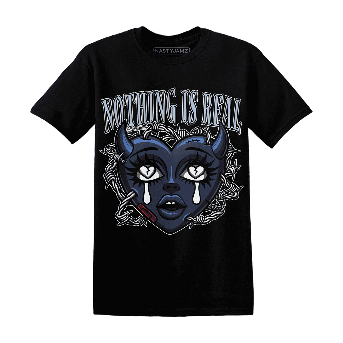 White-Navy-6s-T-Shirt-Match-Nothing-Is-Real