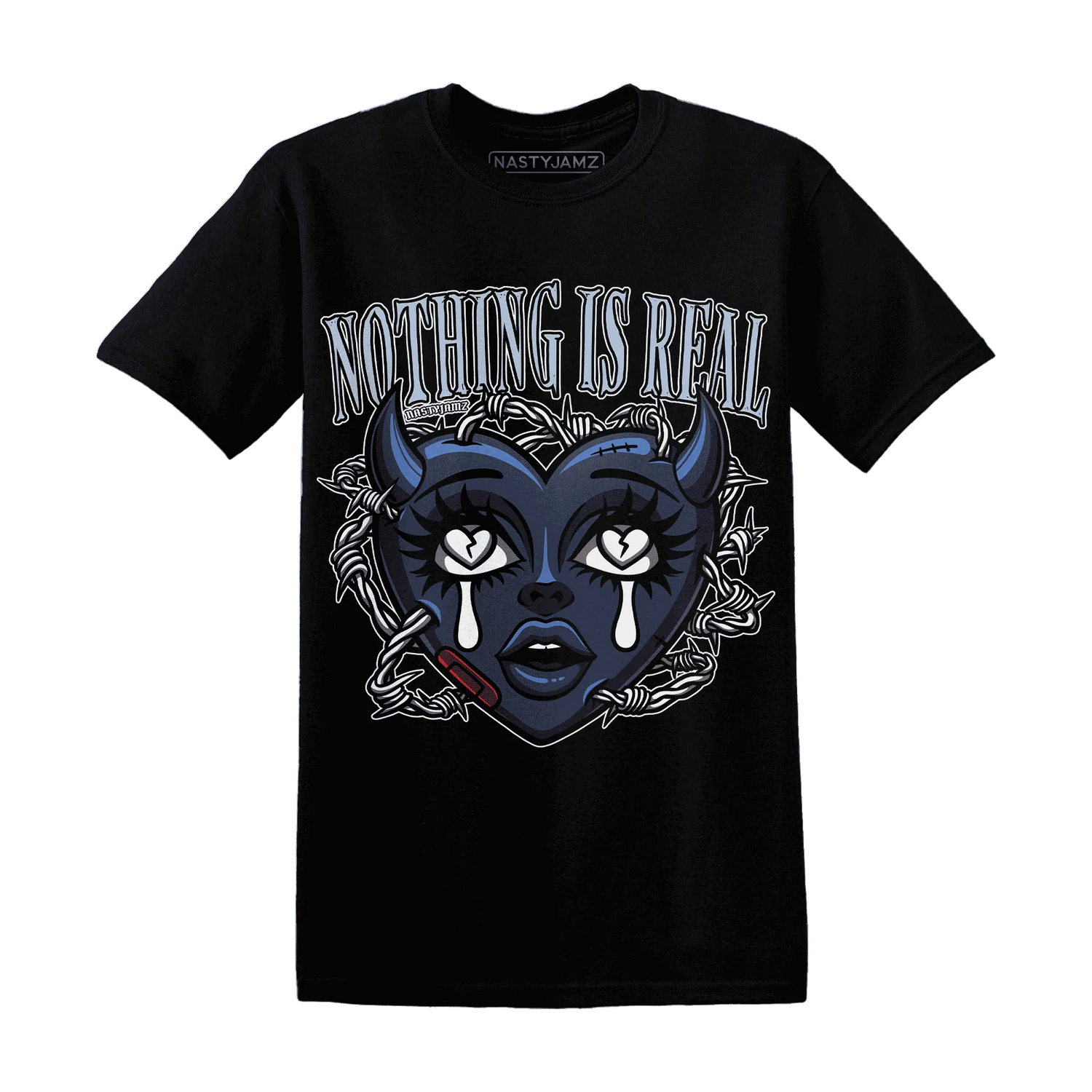 White-Navy-6s-T-Shirt-Match-Nothing-Is-Real