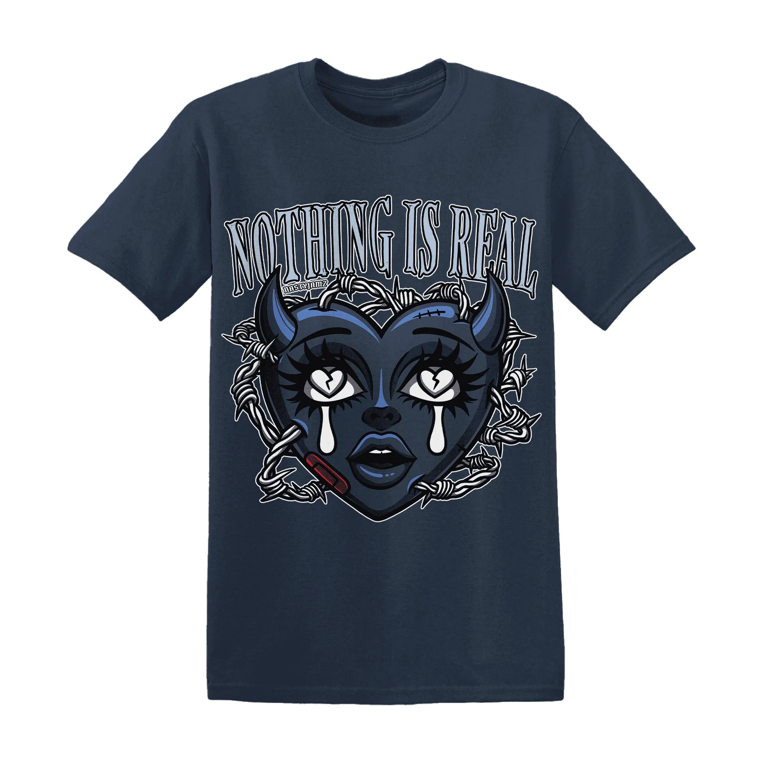 White-Navy-6s-T-Shirt-Match-Nothing-Is-Real