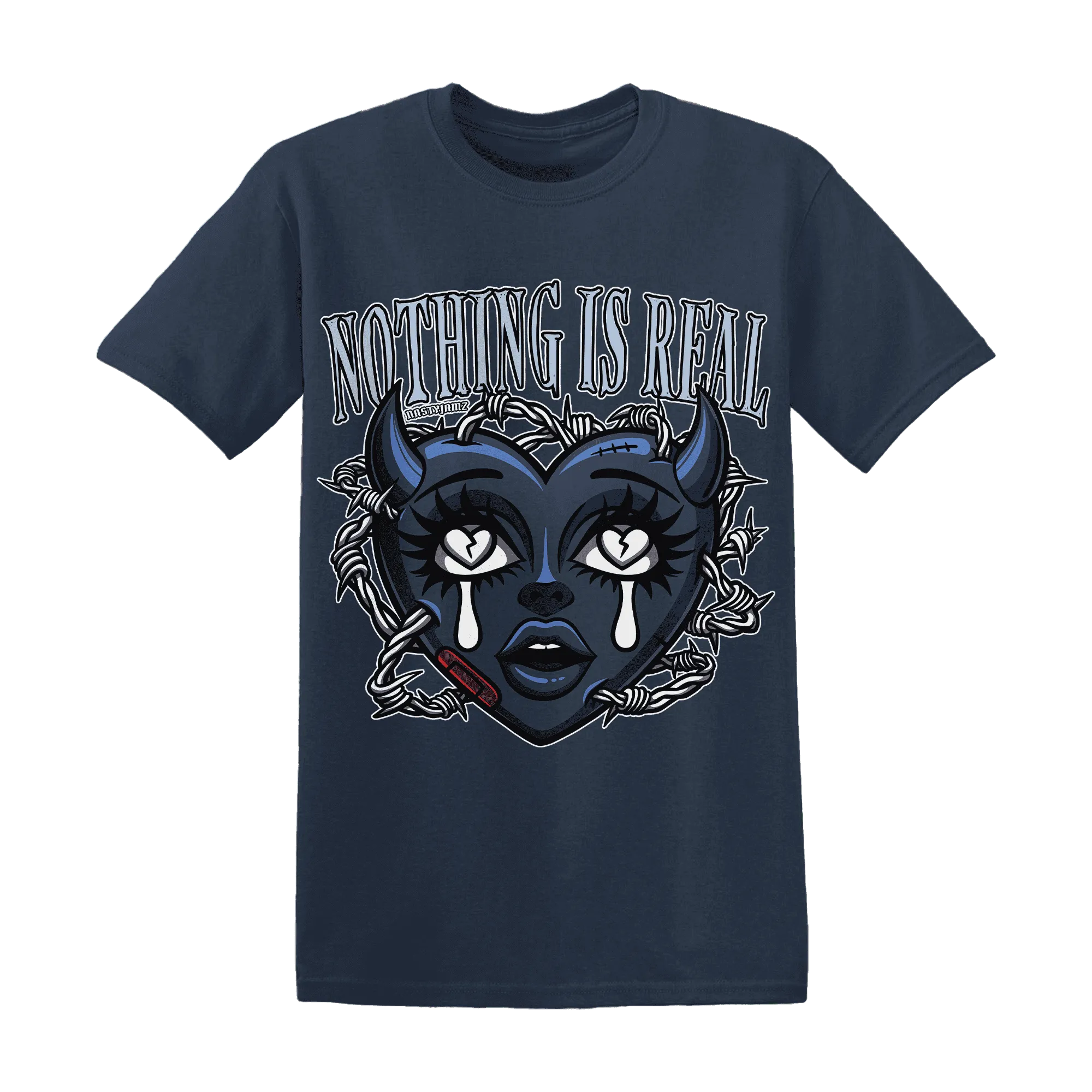 White-Navy-6s-T-Shirt-Match-Nothing-Is-Real