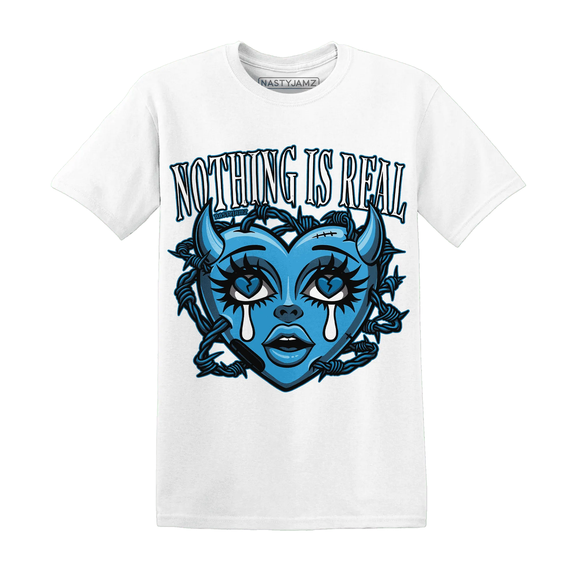 Powder-Blue-9s-T-Shirt-Match-Nothing-Is-Real