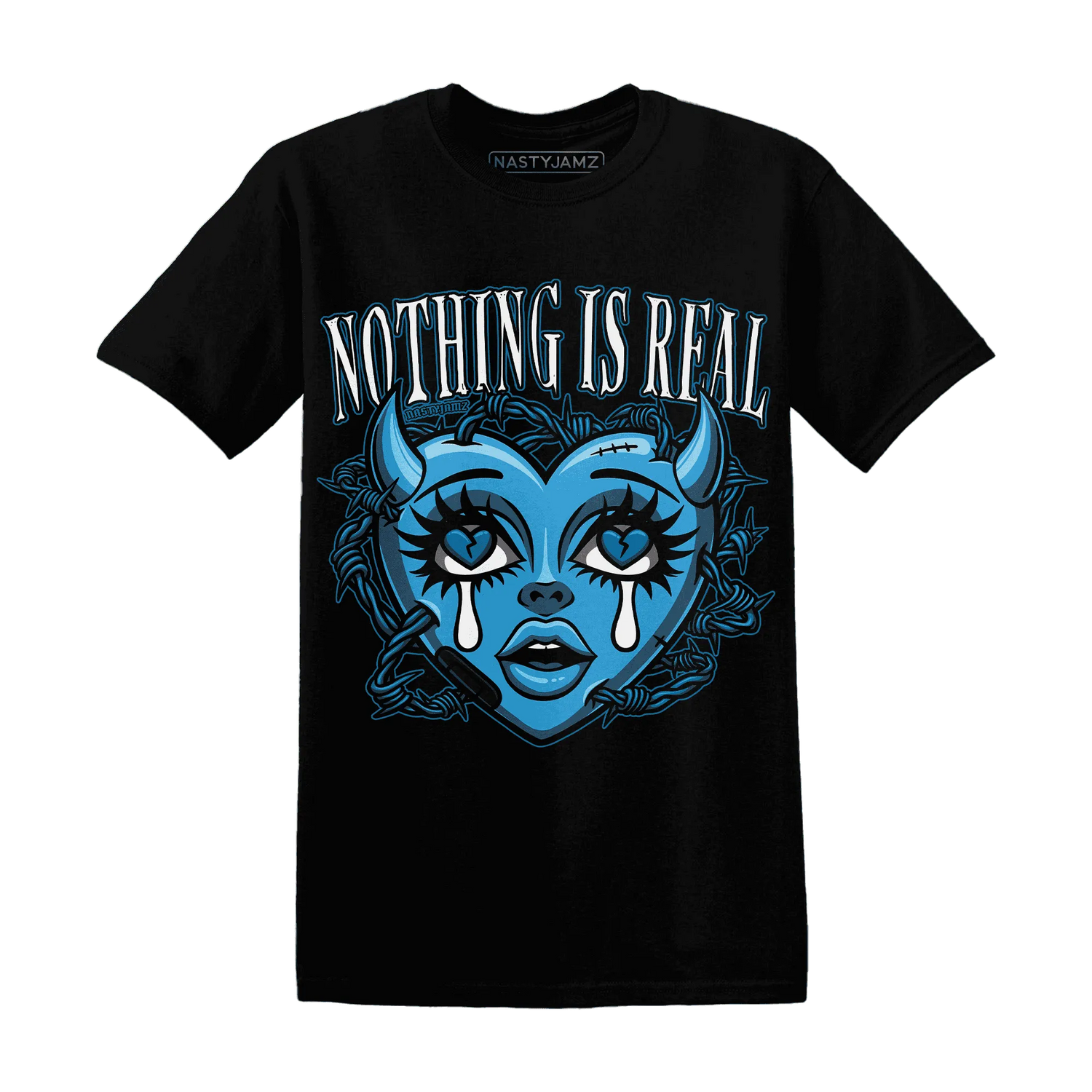 Powder-Blue-9s-T-Shirt-Match-Nothing-Is-Real