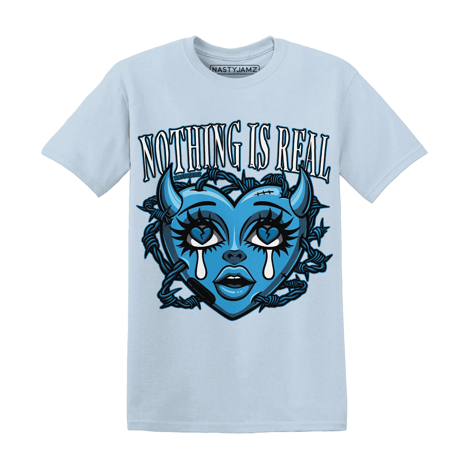 Powder-Blue-9s-T-Shirt-Match-Nothing-Is-Real