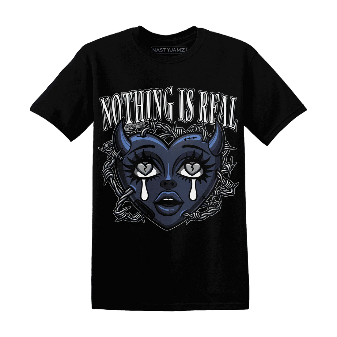 VaporMax-Plus-Midnight-Navy-White-Metallic-Silver-T-Shirt-Match-Nothing-Is-Real