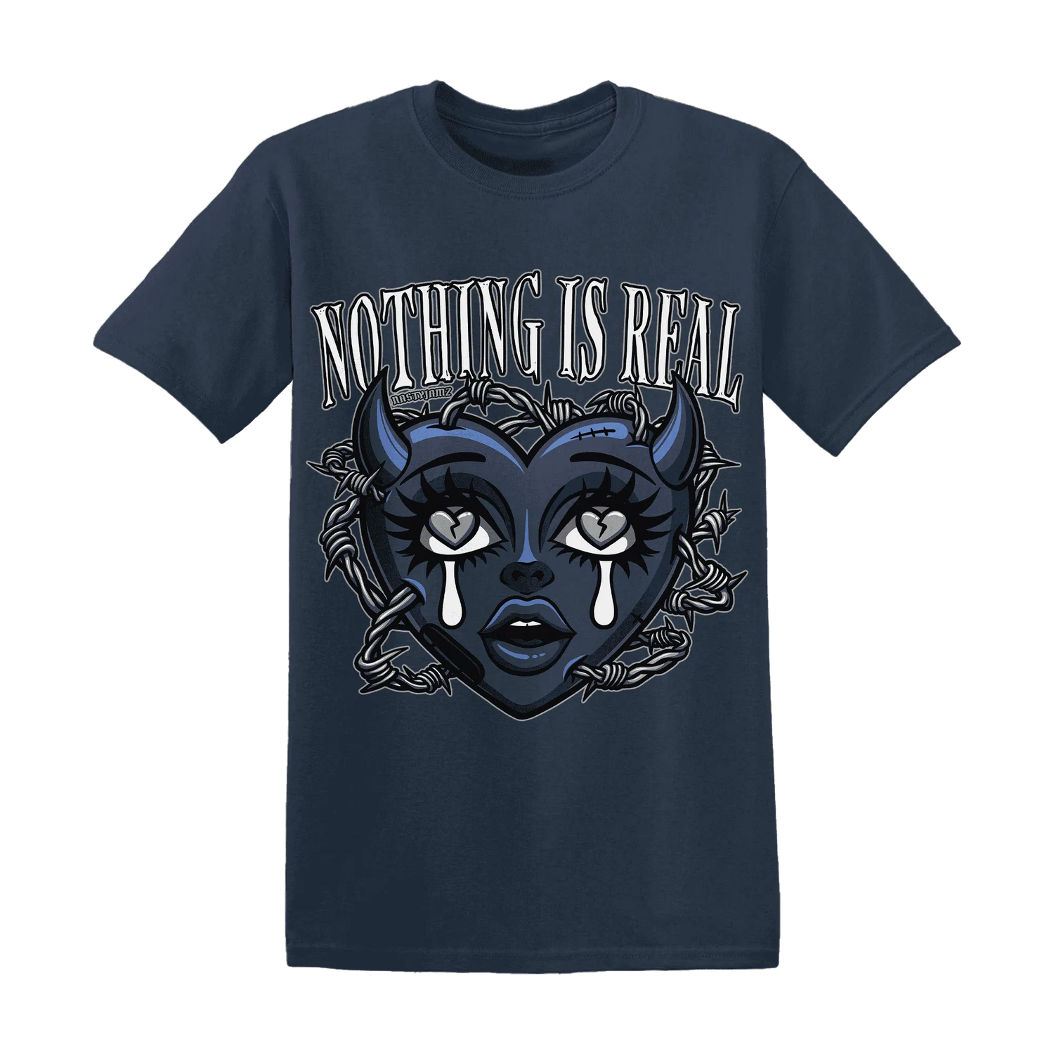 VaporMax-Plus-Midnight-Navy-White-Metallic-Silver-T-Shirt-Match-Nothing-Is-Real