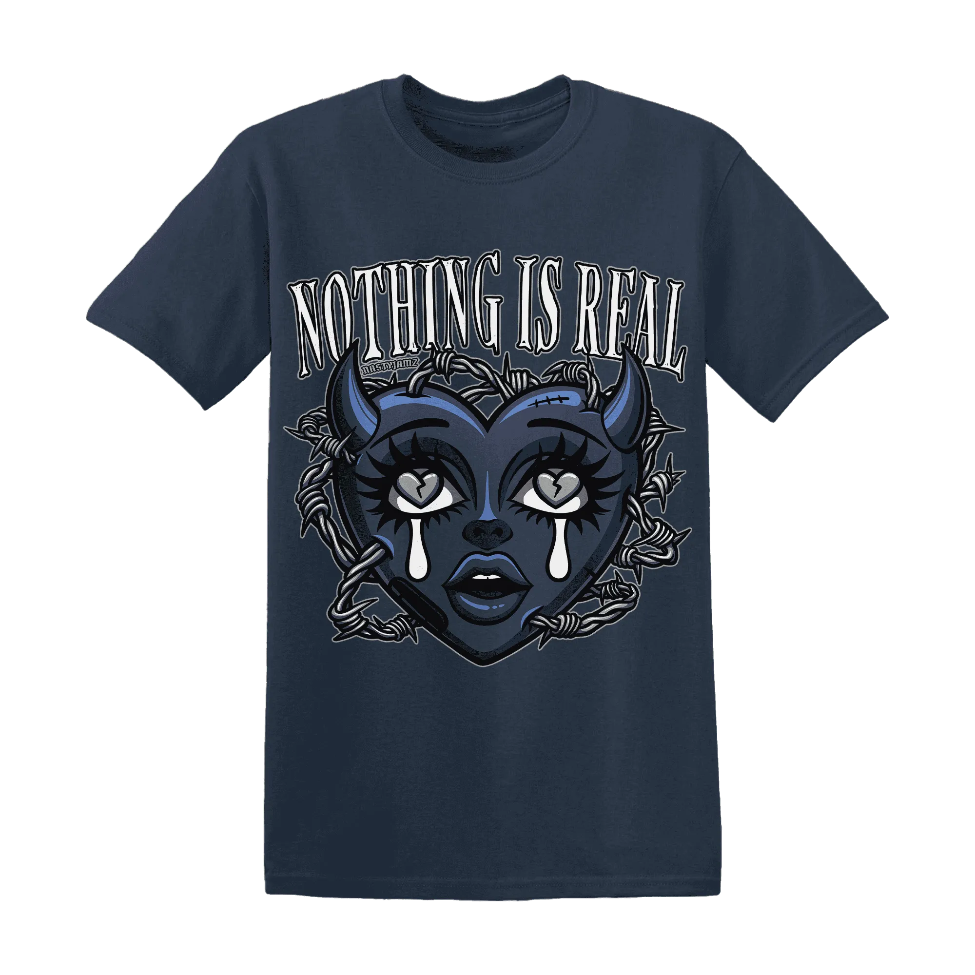 VaporMax-Plus-Midnight-Navy-White-Metallic-Silver-T-Shirt-Match-Nothing-Is-Real