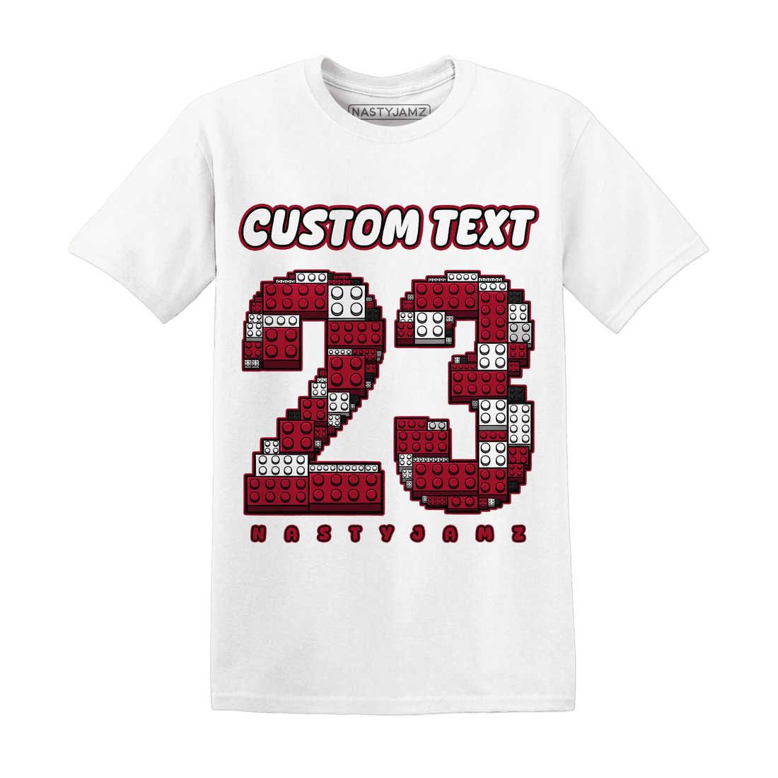 Retro-Red-Taxi-12s-T-Shirt-Match-Number-23-Lego