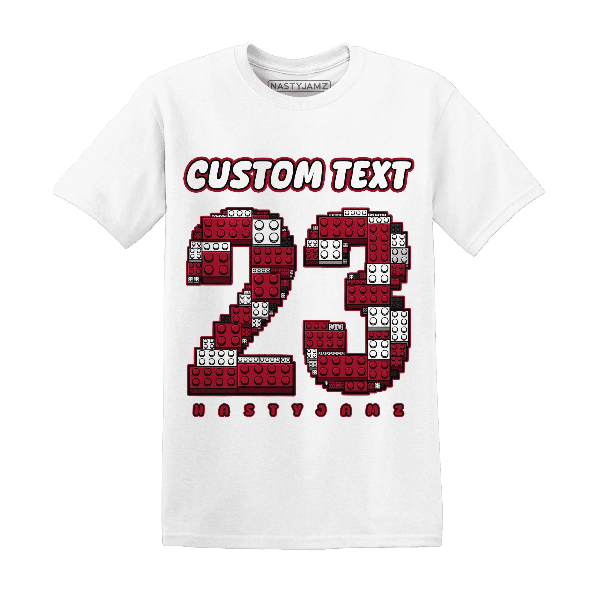 Retro-Red-Taxi-12s-T-Shirt-Match-Number-23-Lego