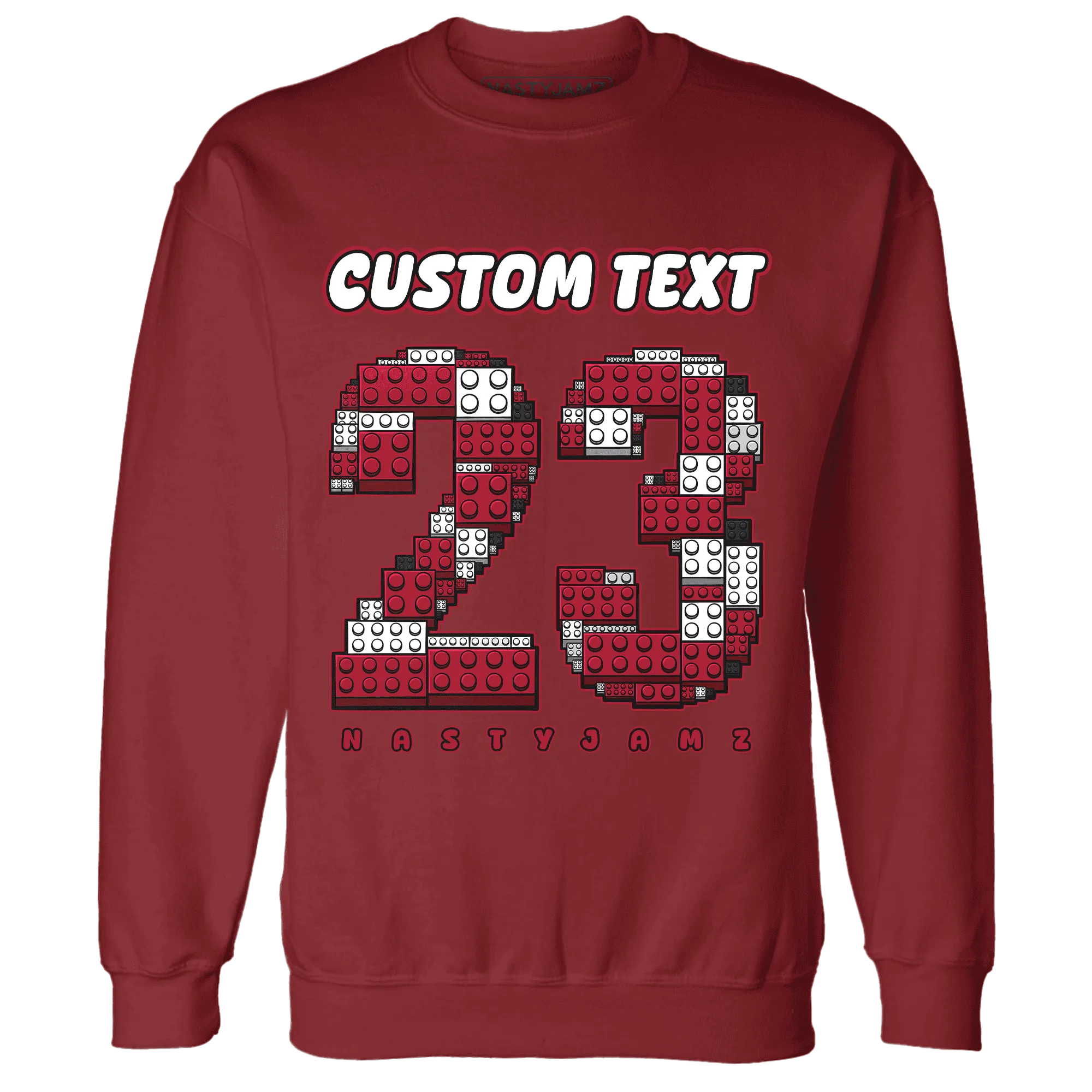 Retro-Red-Taxi-12s-Sweatshirt-Match-Number-23-Lego