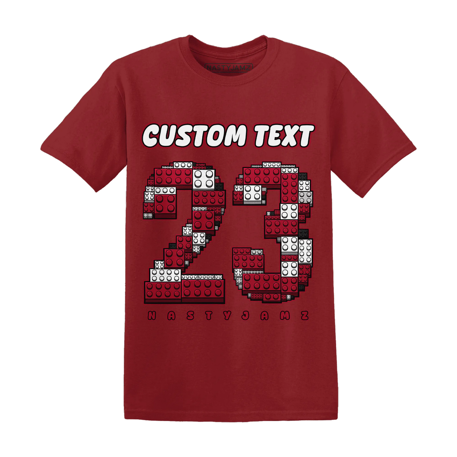 Retro-Red-Taxi-12s-T-Shirt-Match-Number-23-Lego
