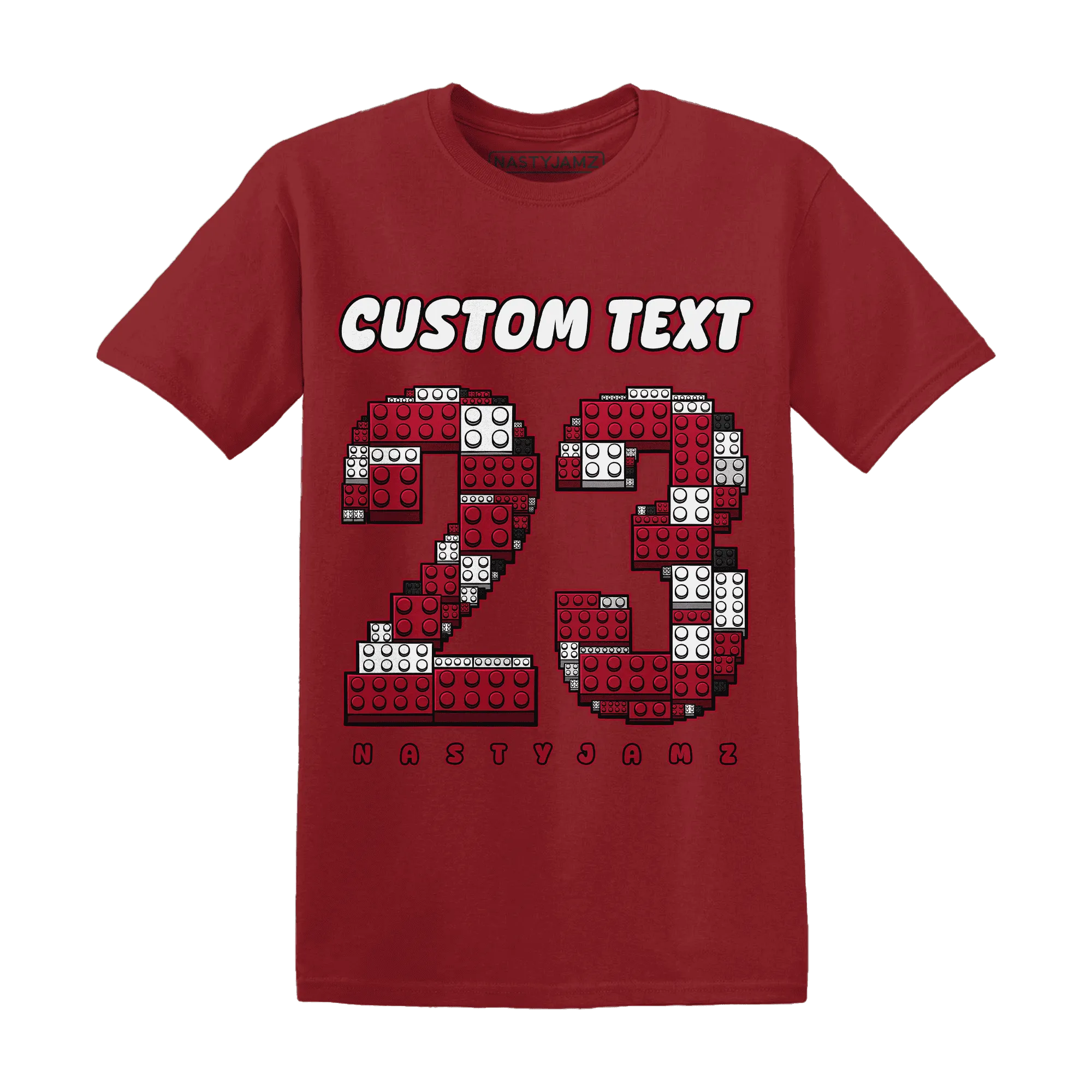 Retro-Red-Taxi-12s-T-Shirt-Match-Number-23-Lego
