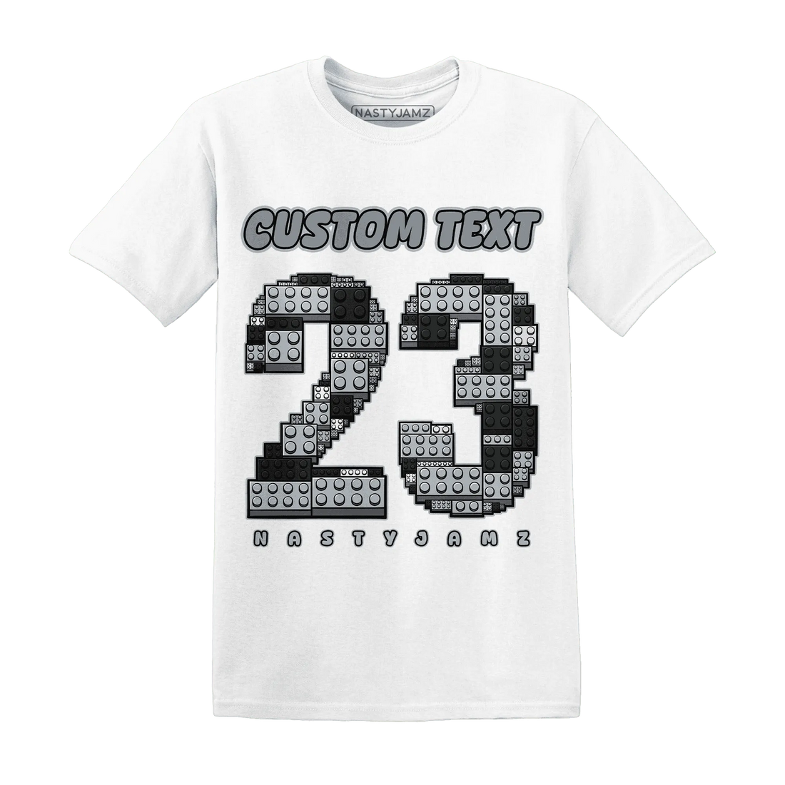 Wolf-Grey-12s-NastyJamz-T-Shirt-Match-Number-23-Lego