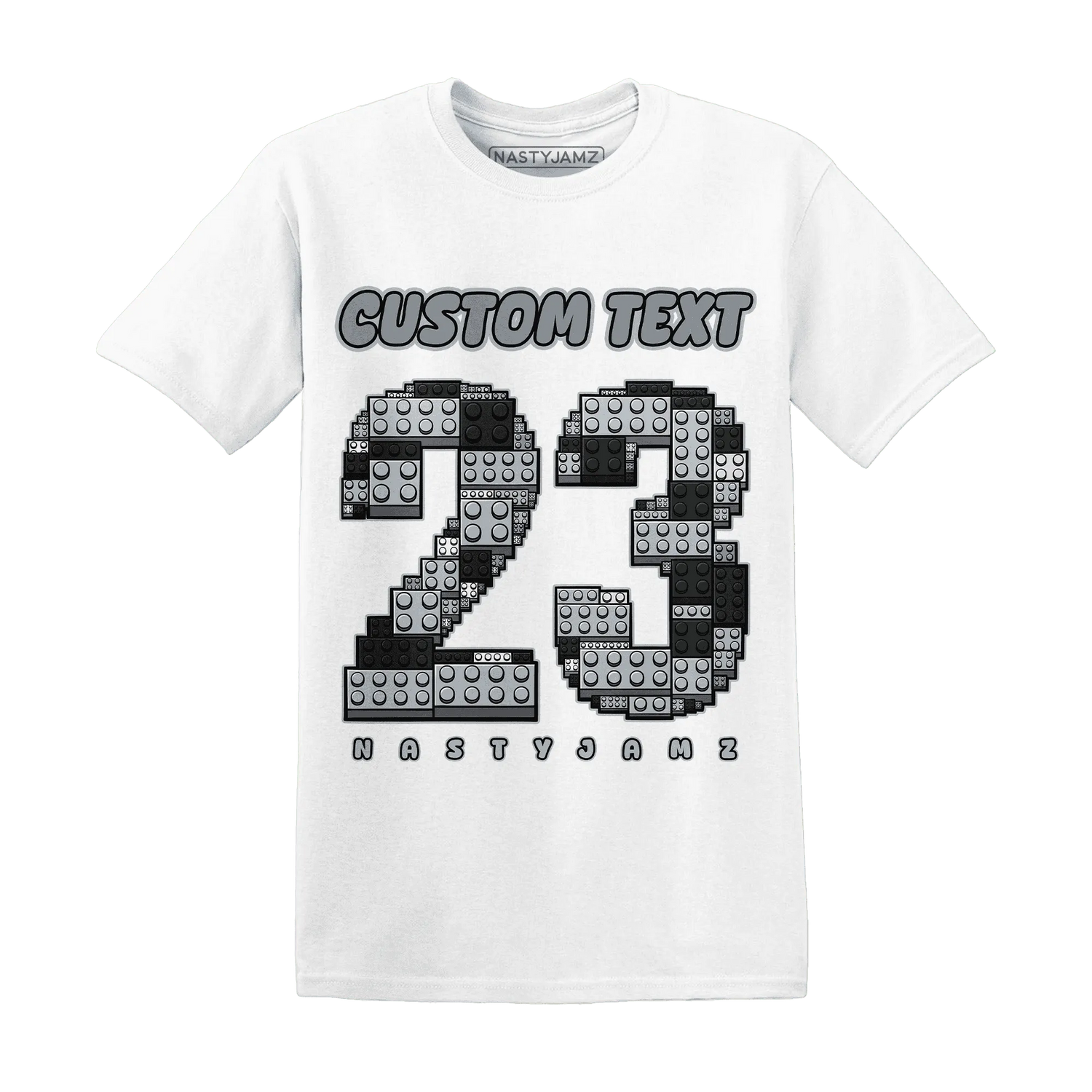 Wolf-Grey-12s-NastyJamz-T-Shirt-Match-Number-23-Lego