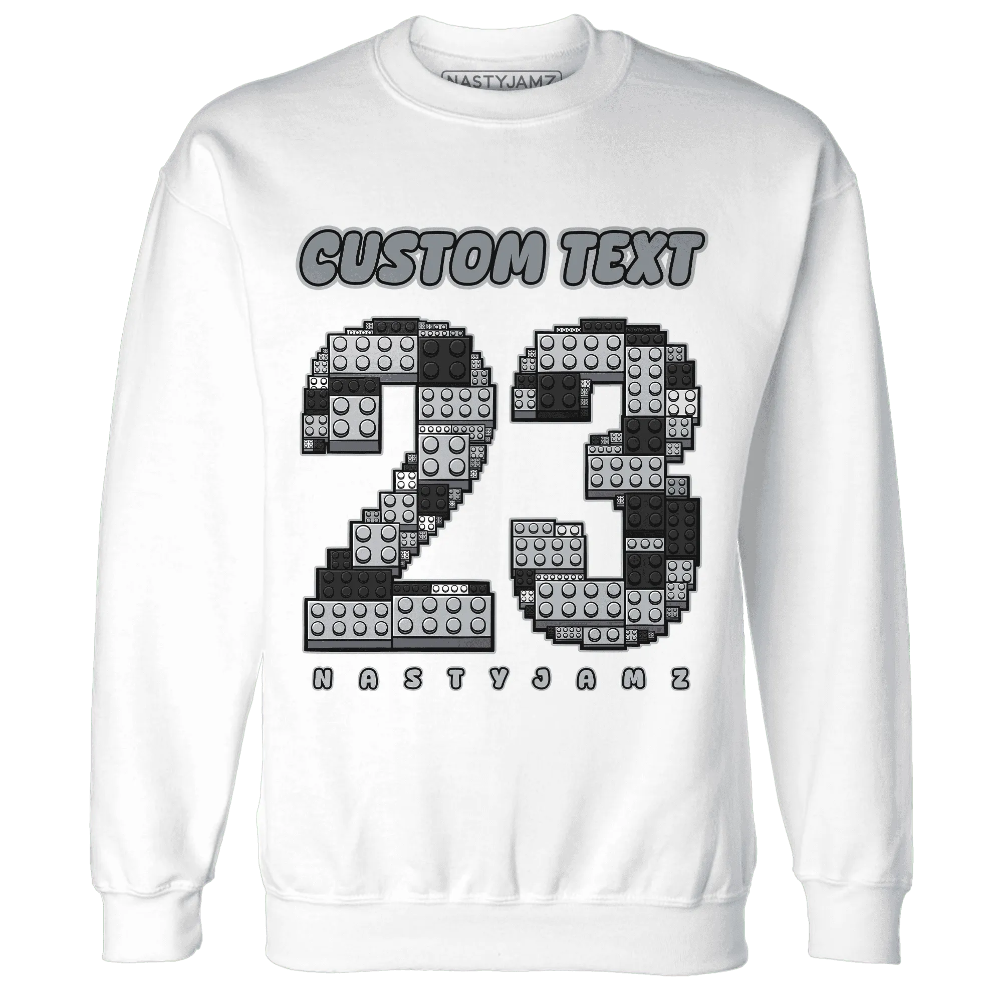 Wolf-Grey-12s-NastyJamz-Sweatshirt-Match-Number-23-Lego