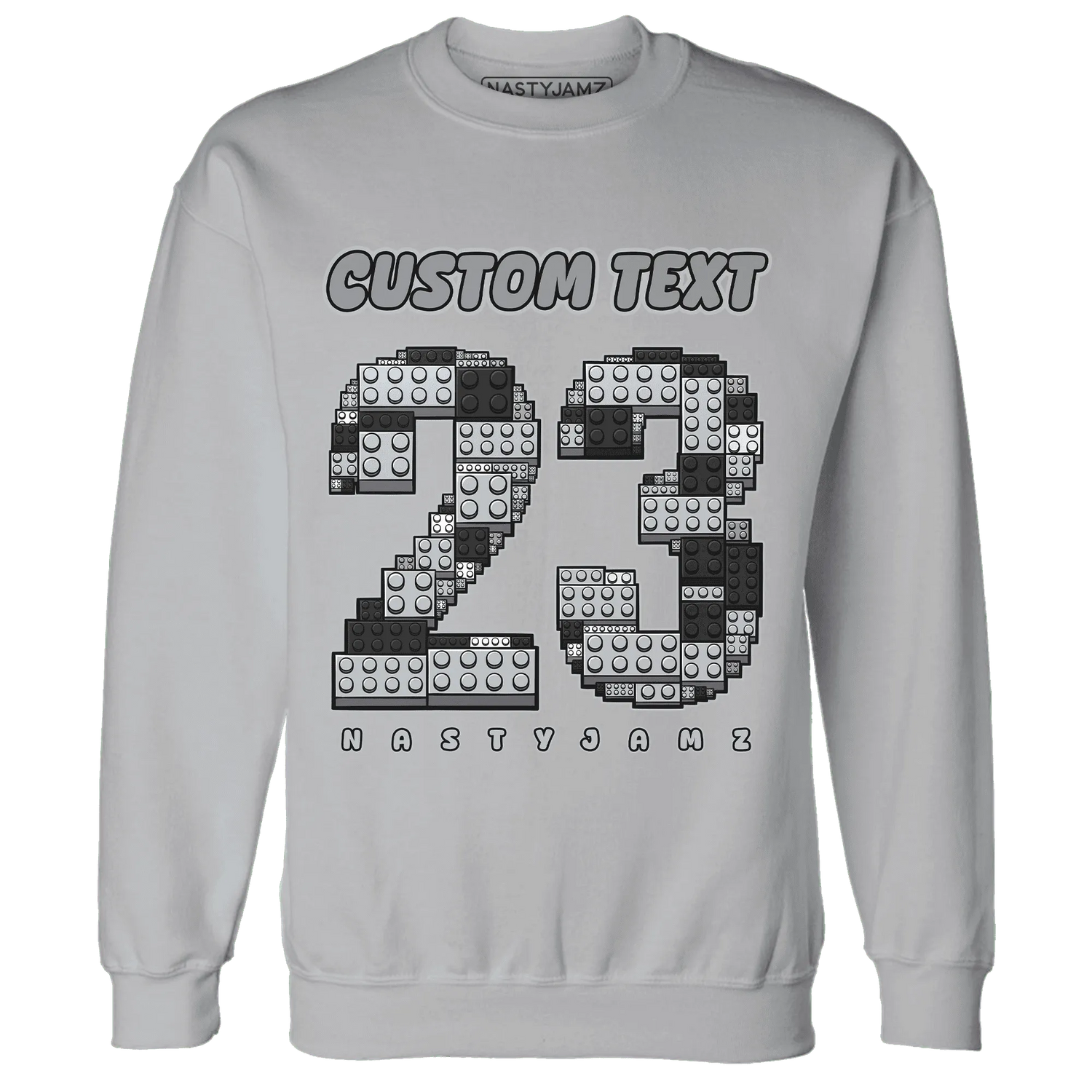 Wolf-Grey-12s-NastyJamz-Sweatshirt-Match-Number-23-Lego