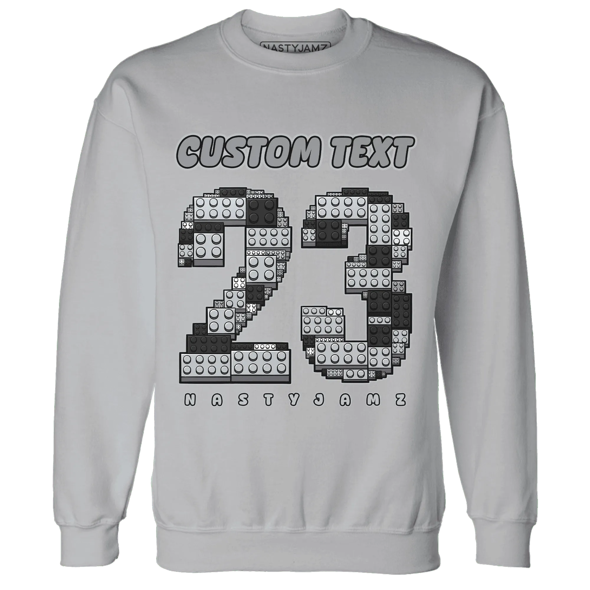 Wolf-Grey-12s-NastyJamz-Sweatshirt-Match-Number-23-Lego