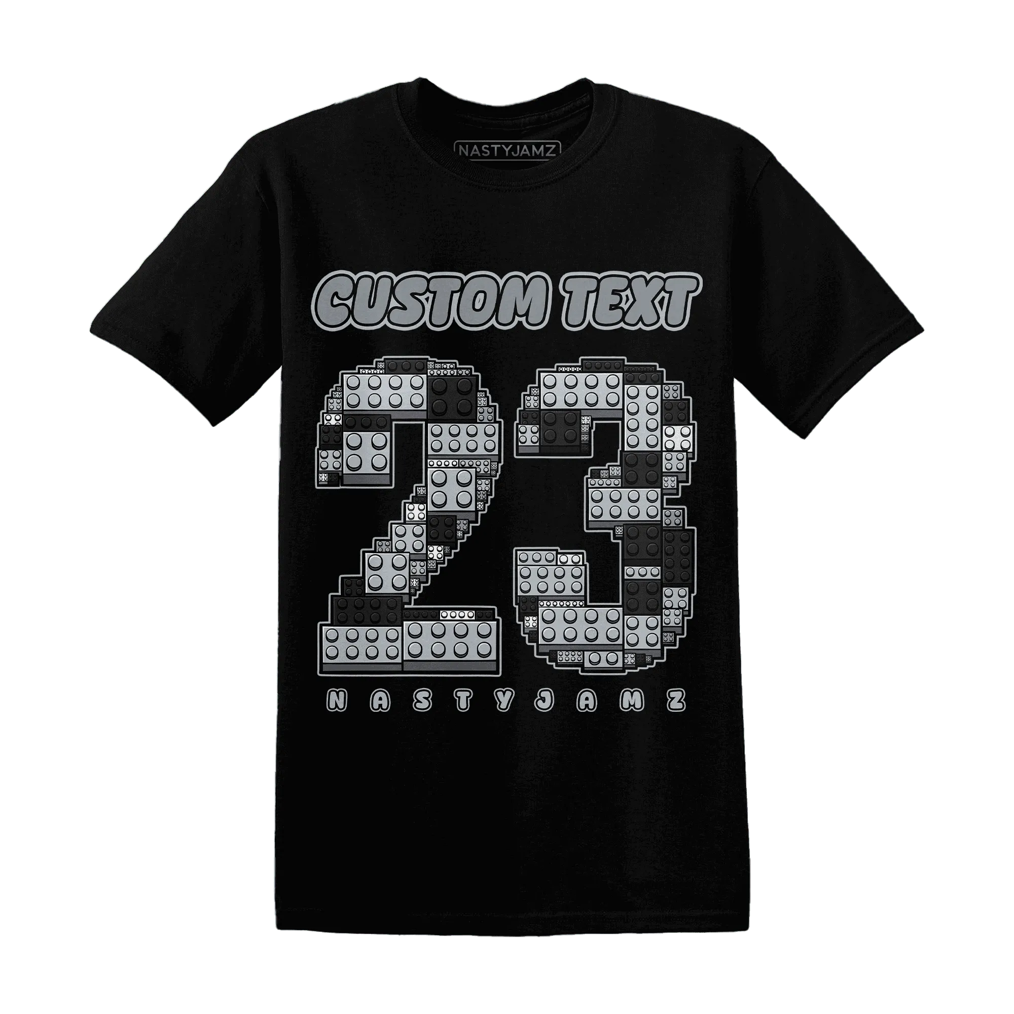 Wolf-Grey-12s-NastyJamz-T-Shirt-Match-Number-23-Lego